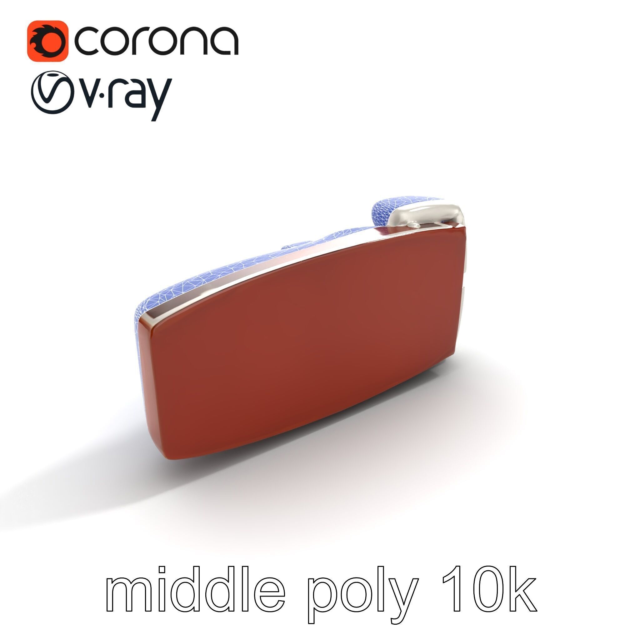 Chestnut Brown Leather Belt with Silver Buckle model pack Low-poly 3D model_11