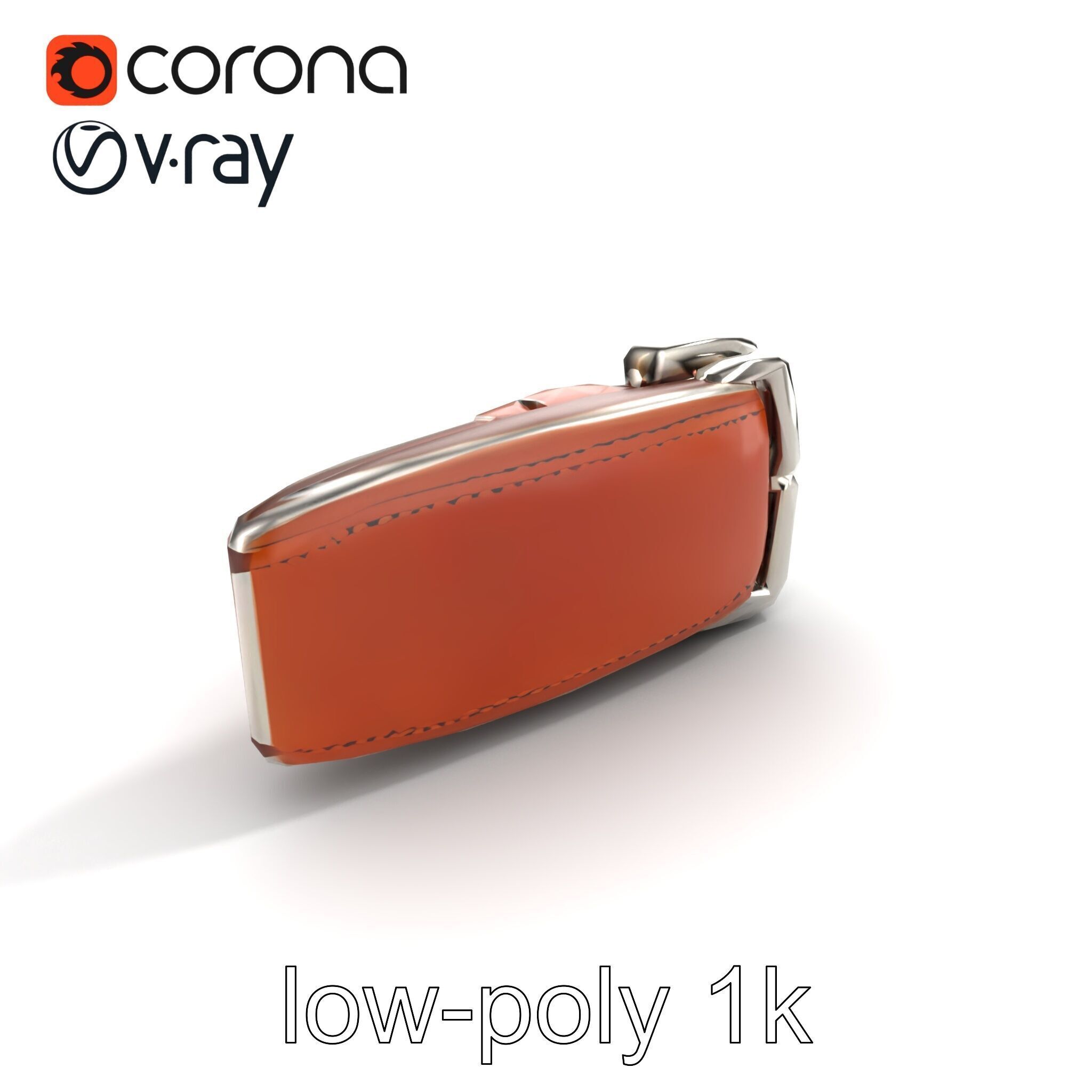 Chestnut Brown Leather Belt with Silver Buckle model pack Low-poly 3D model_9