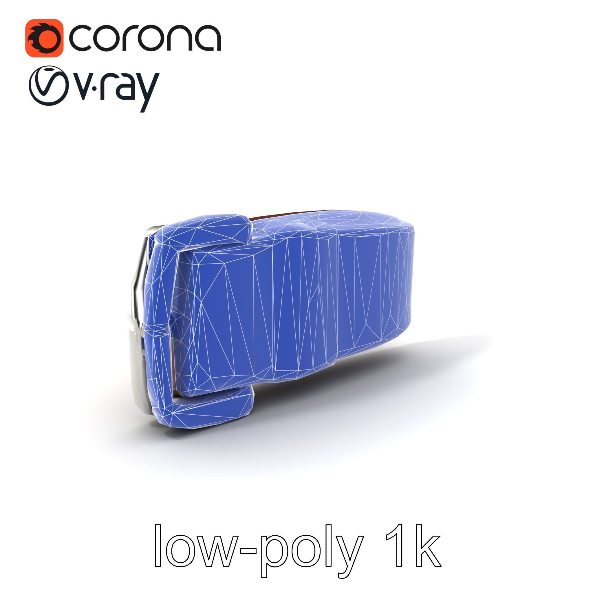 Chestnut Brown Leather Belt with Silver Buckle model pack Low-poly 3D model_7