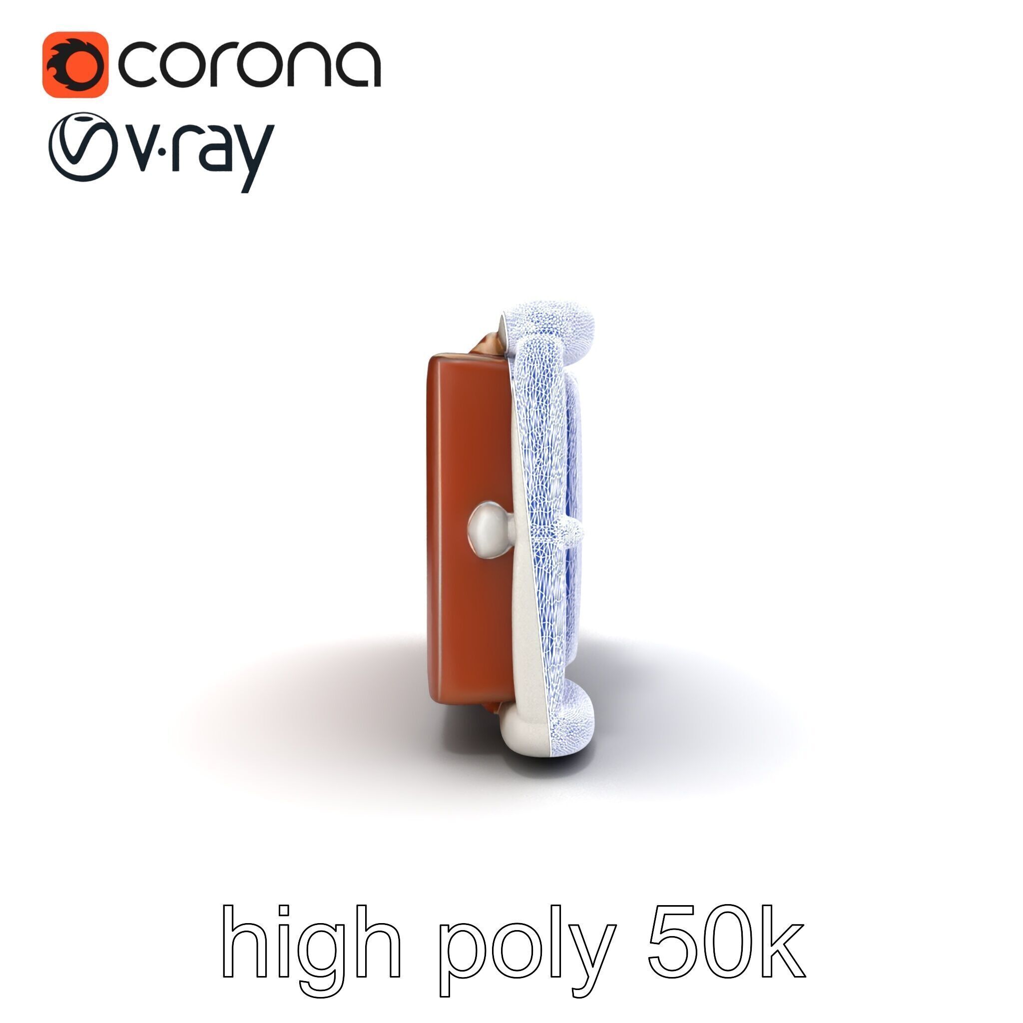 Chestnut Brown Leather Belt with Silver Buckle model pack Low-poly 3D model_16