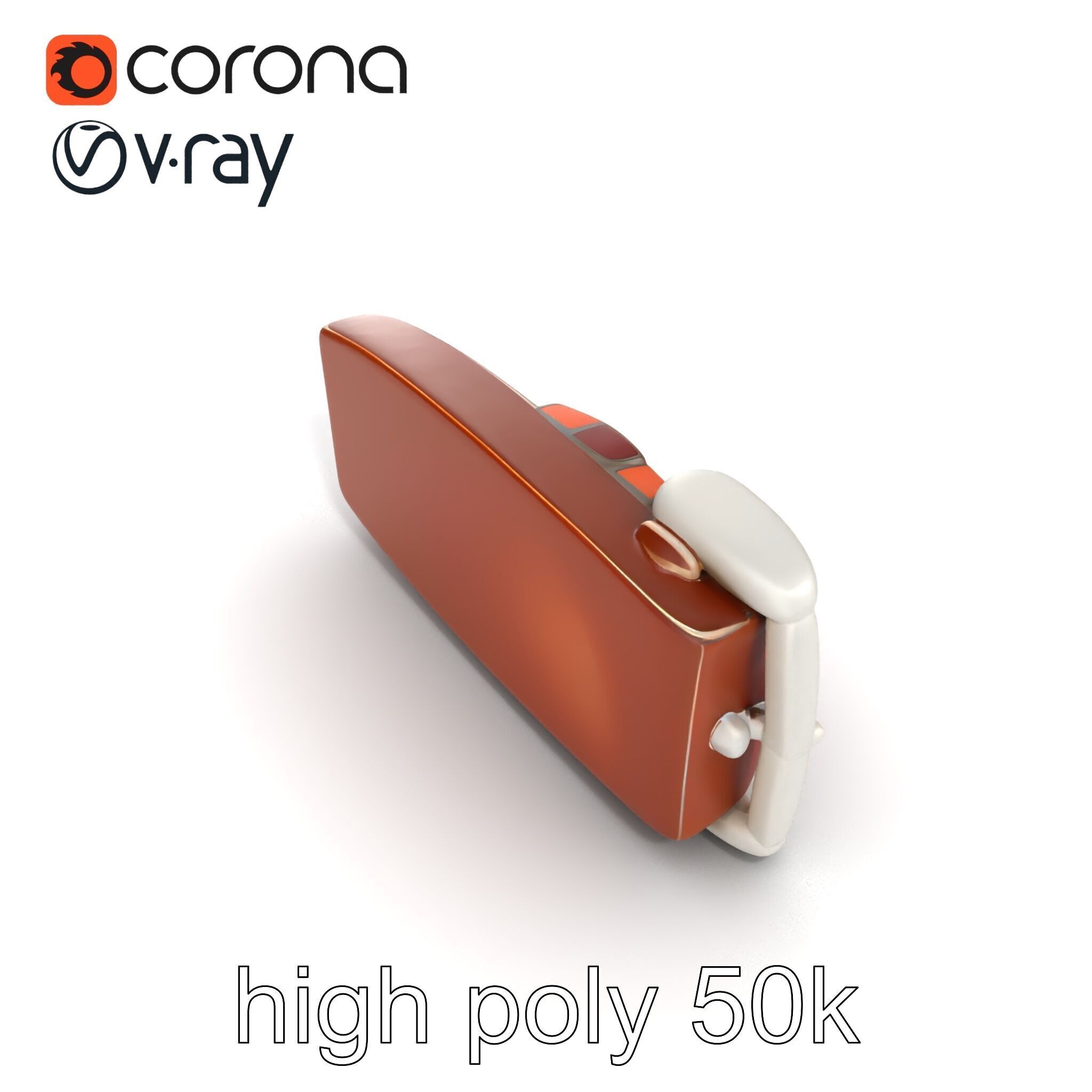Chestnut Brown Leather Belt with Silver Buckle model pack Low-poly 3D model_20