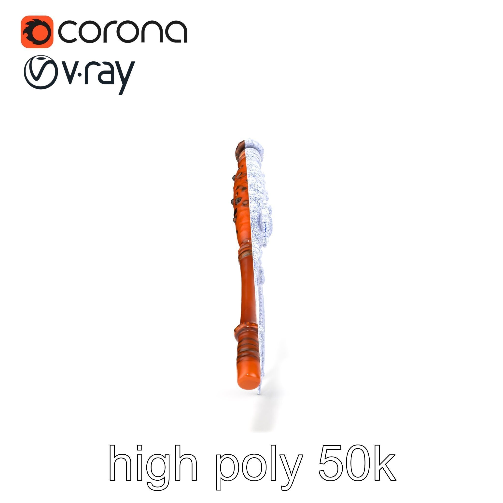 Ancient Cedar Shamans Staff with Turquoise Gem model pack Low-poly 3D model_32