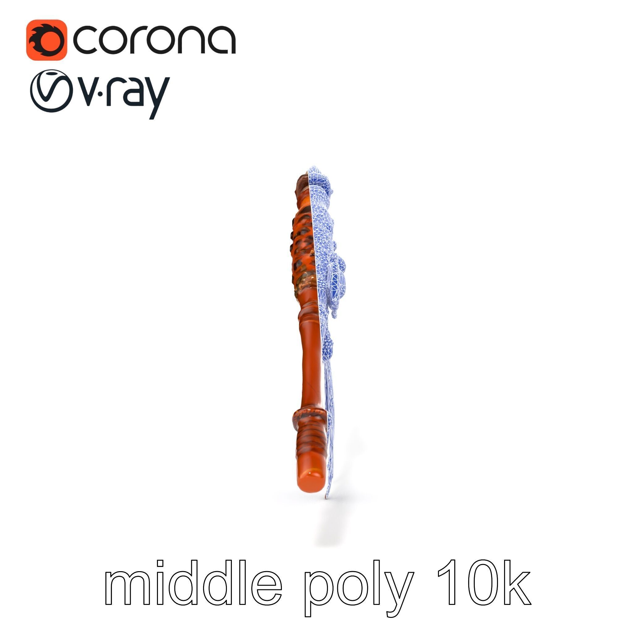 Ancient Cedar Shamans Staff with Turquoise Gem model pack Low-poly 3D model_30