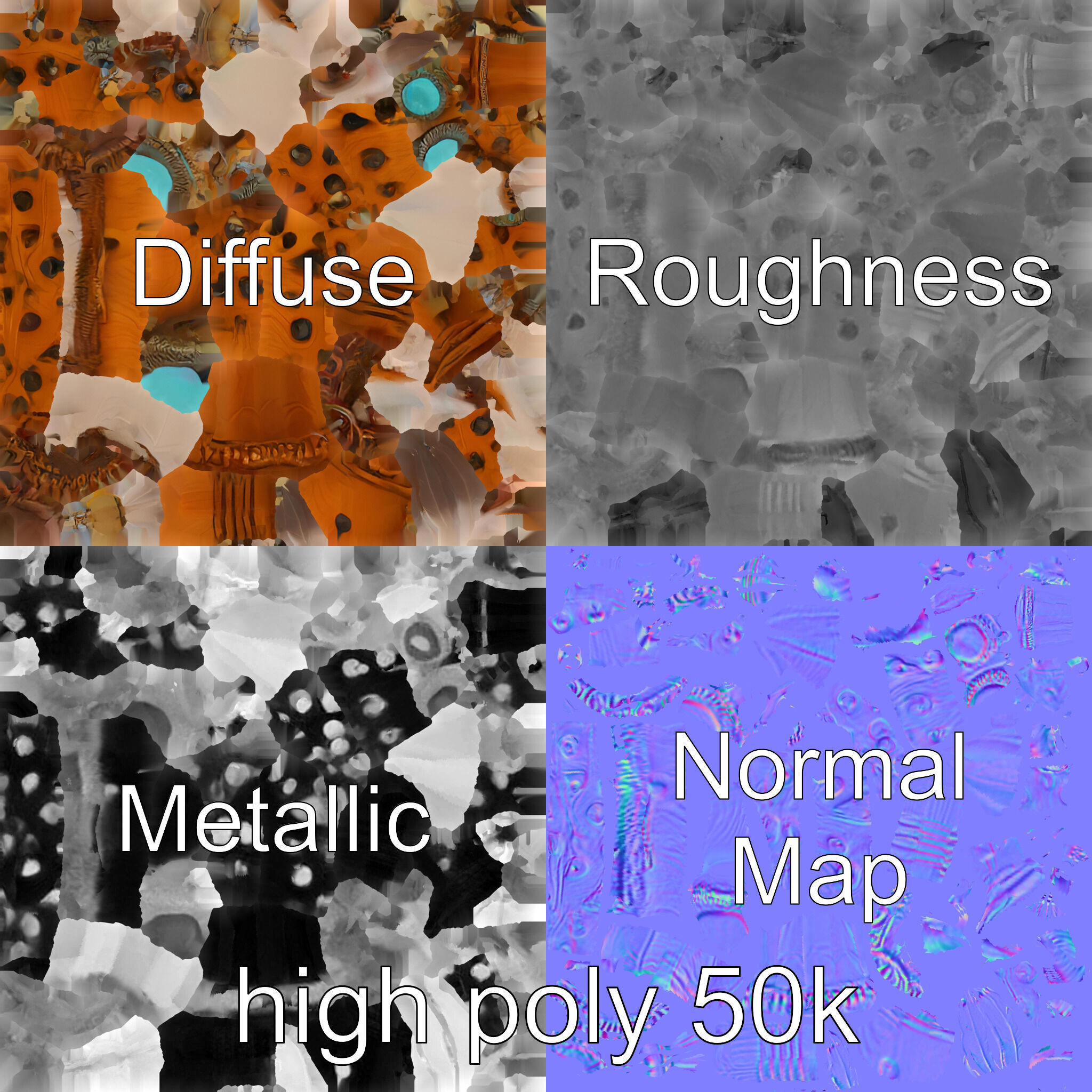 Ancient Cedar Shamans Staff with Turquoise Gem model pack Low-poly 3D model_3