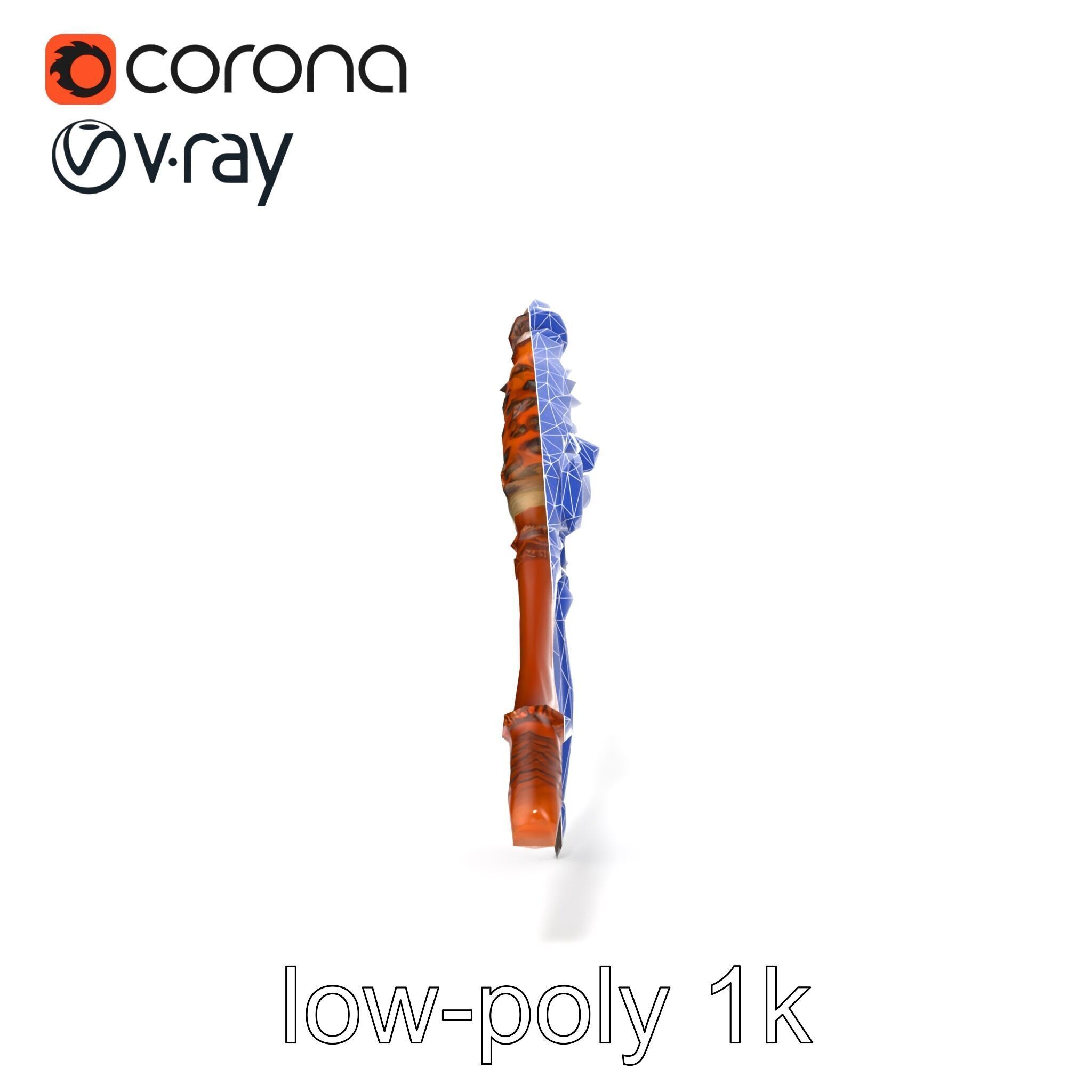 Ancient Cedar Shamans Staff with Turquoise Gem model pack Low-poly 3D model_14