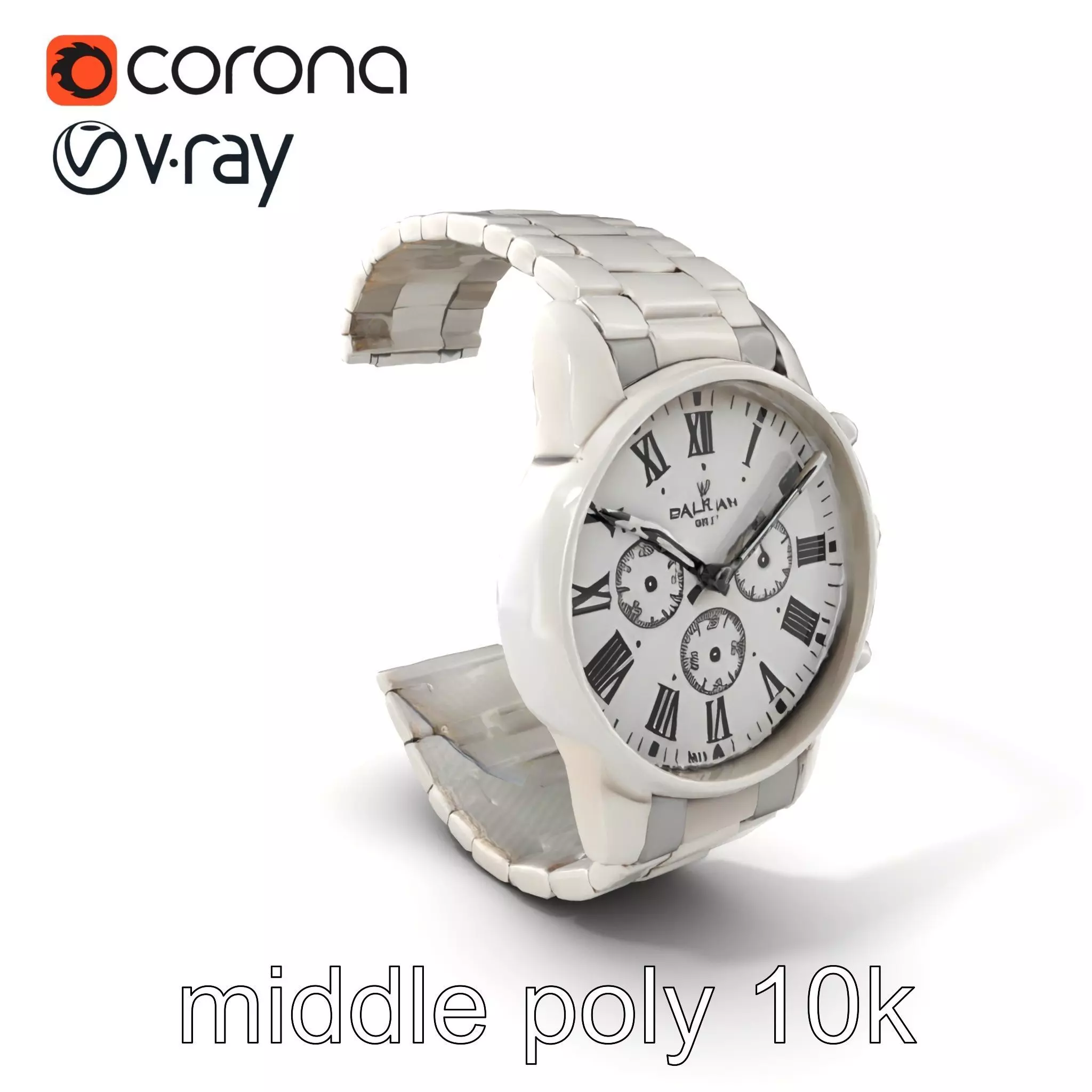 Elegant Mens Wristwatch model pack Low-poly 3D model_0