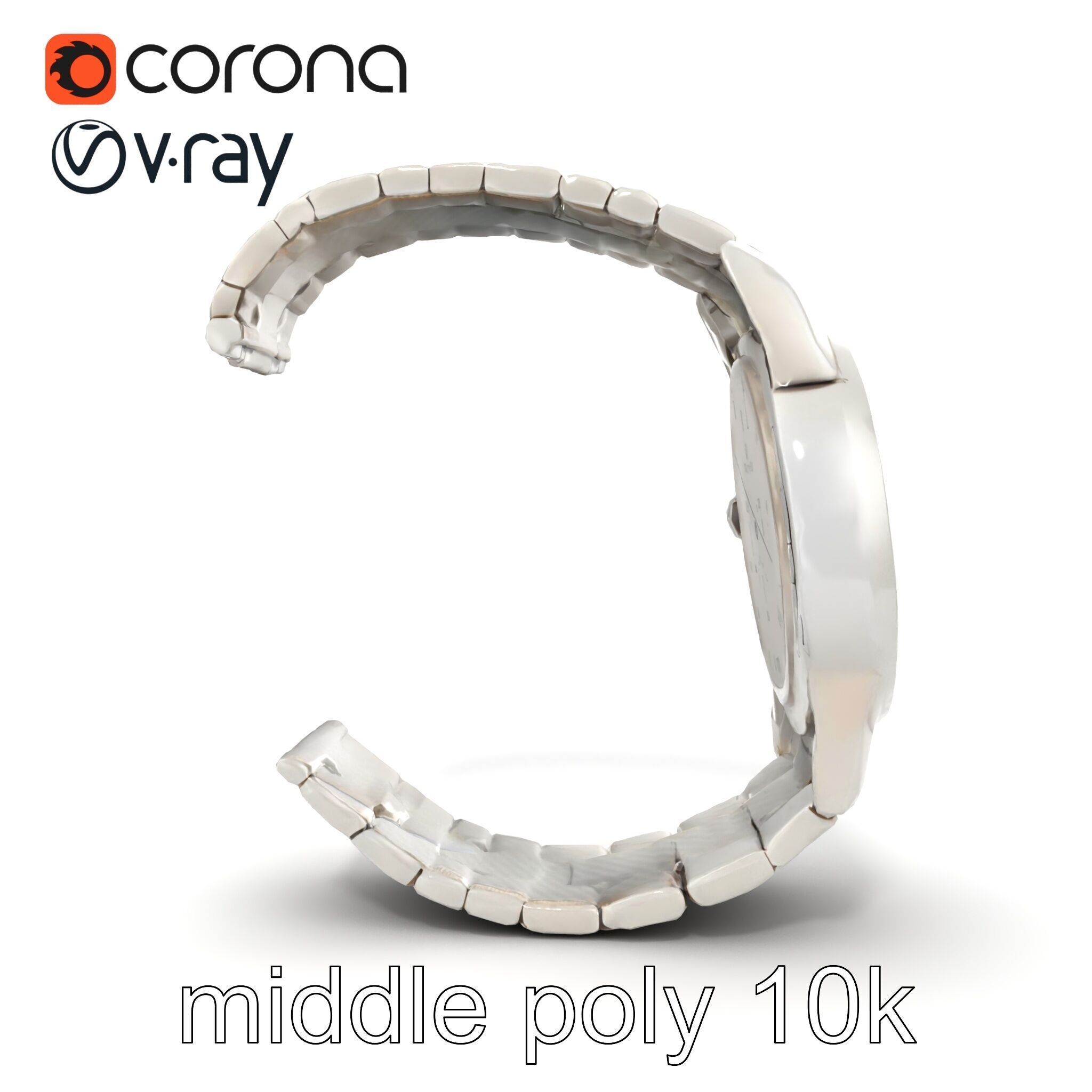 Elegant Mens Wristwatch model pack Low-poly 3D model_19