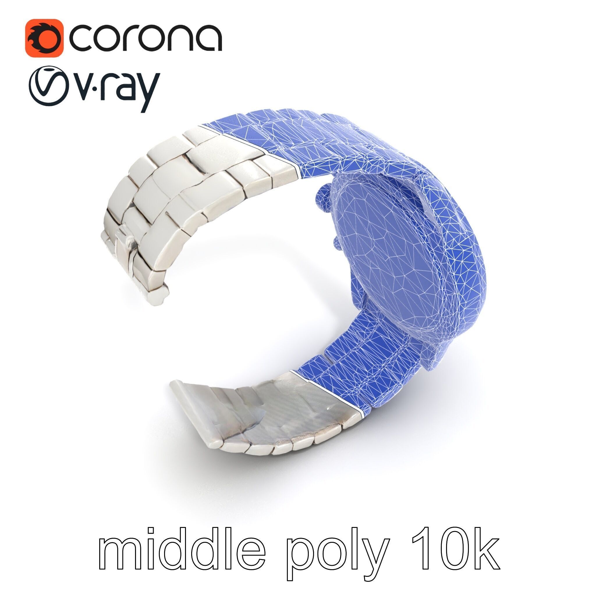 Elegant Mens Wristwatch model pack Low-poly 3D model_27