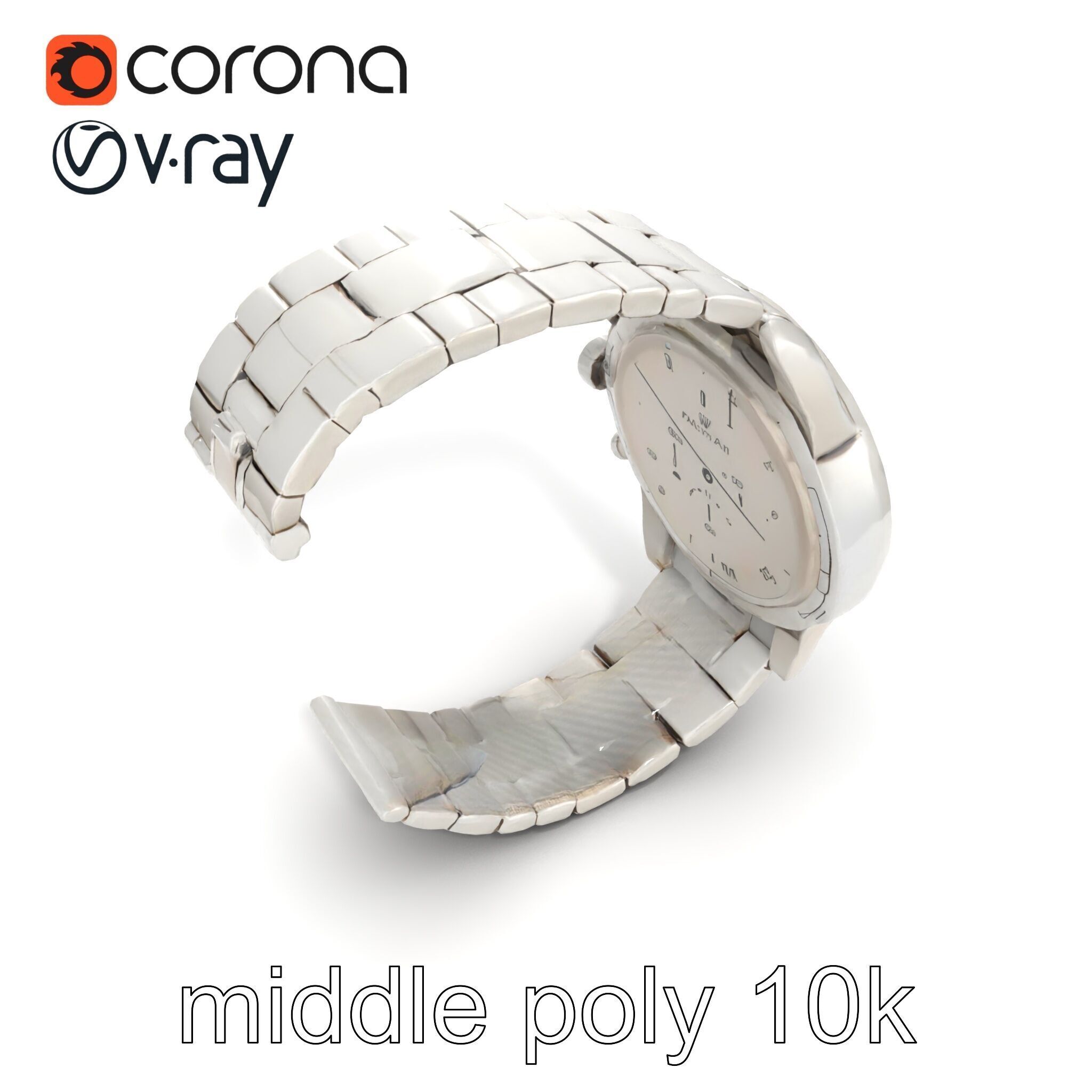 Elegant Mens Wristwatch model pack Low-poly 3D model_26