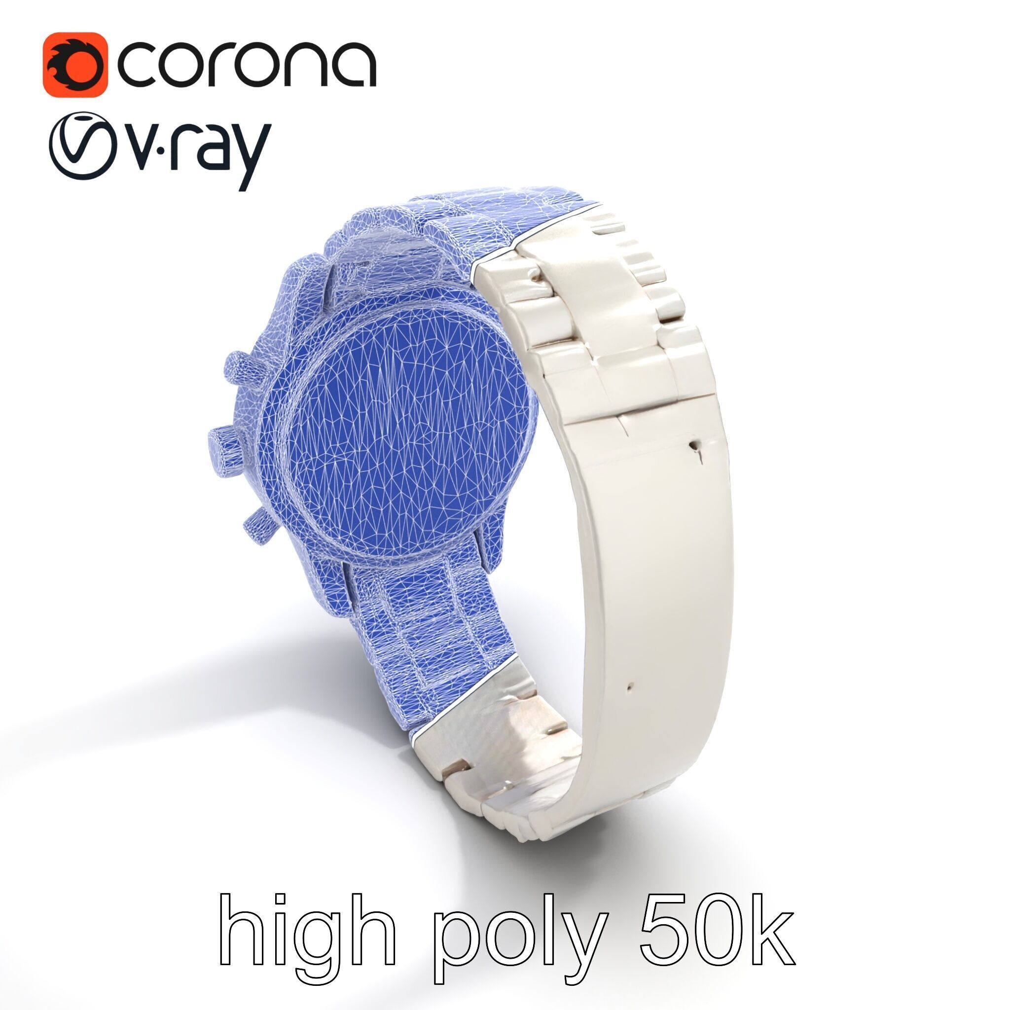 Elegant Mens Wristwatch model pack Low-poly 3D model_17