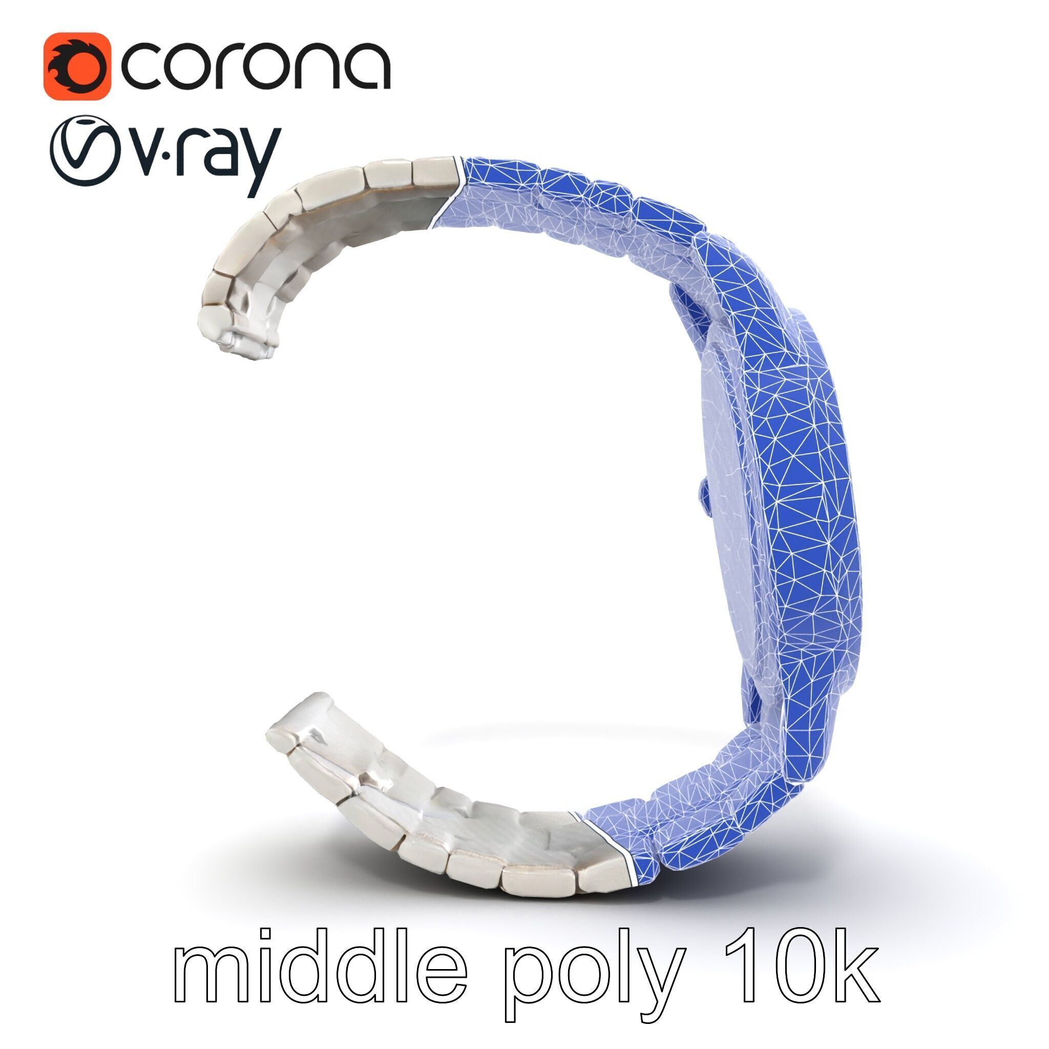 Elegant Mens Wristwatch model pack Low-poly 3D model_20