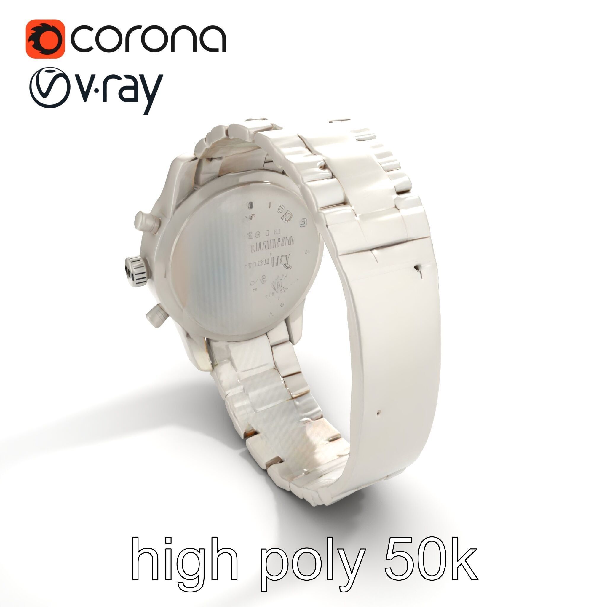 Elegant Mens Wristwatch model pack Low-poly 3D model_14