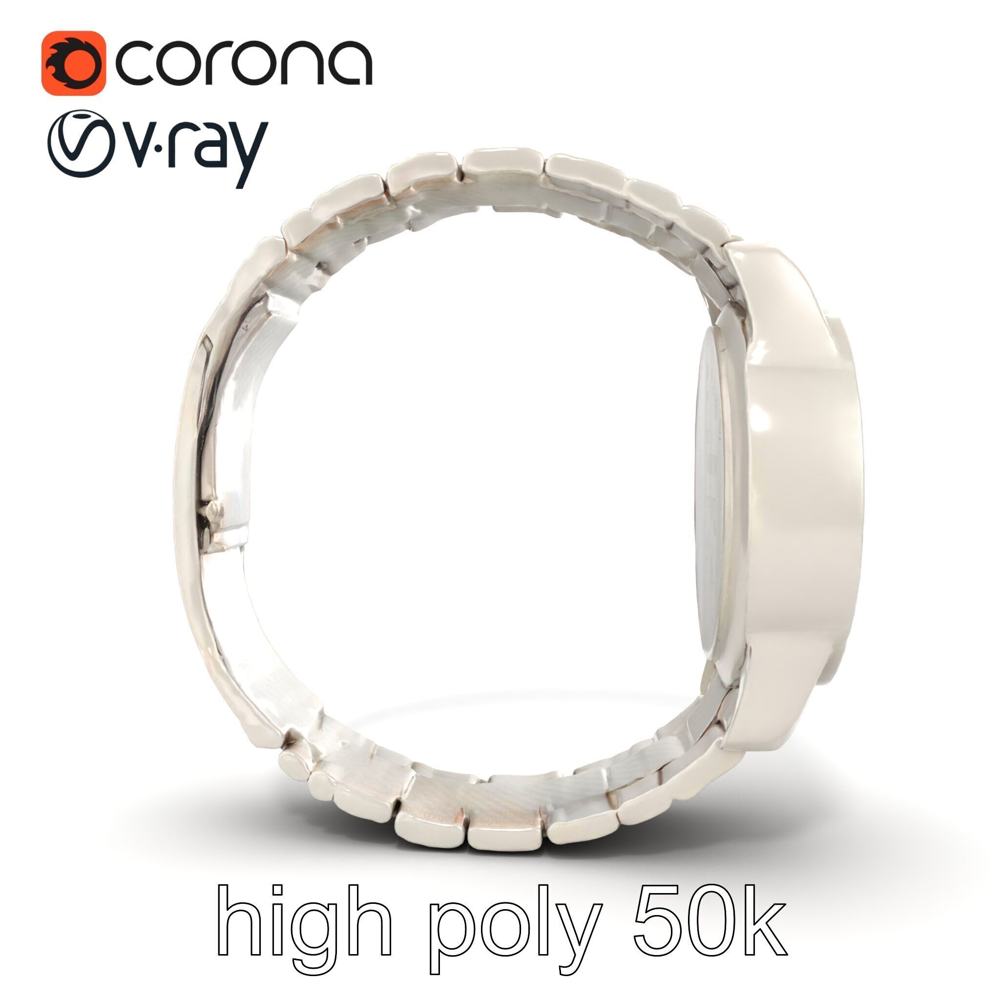 Elegant Mens Wristwatch model pack Low-poly 3D model_22