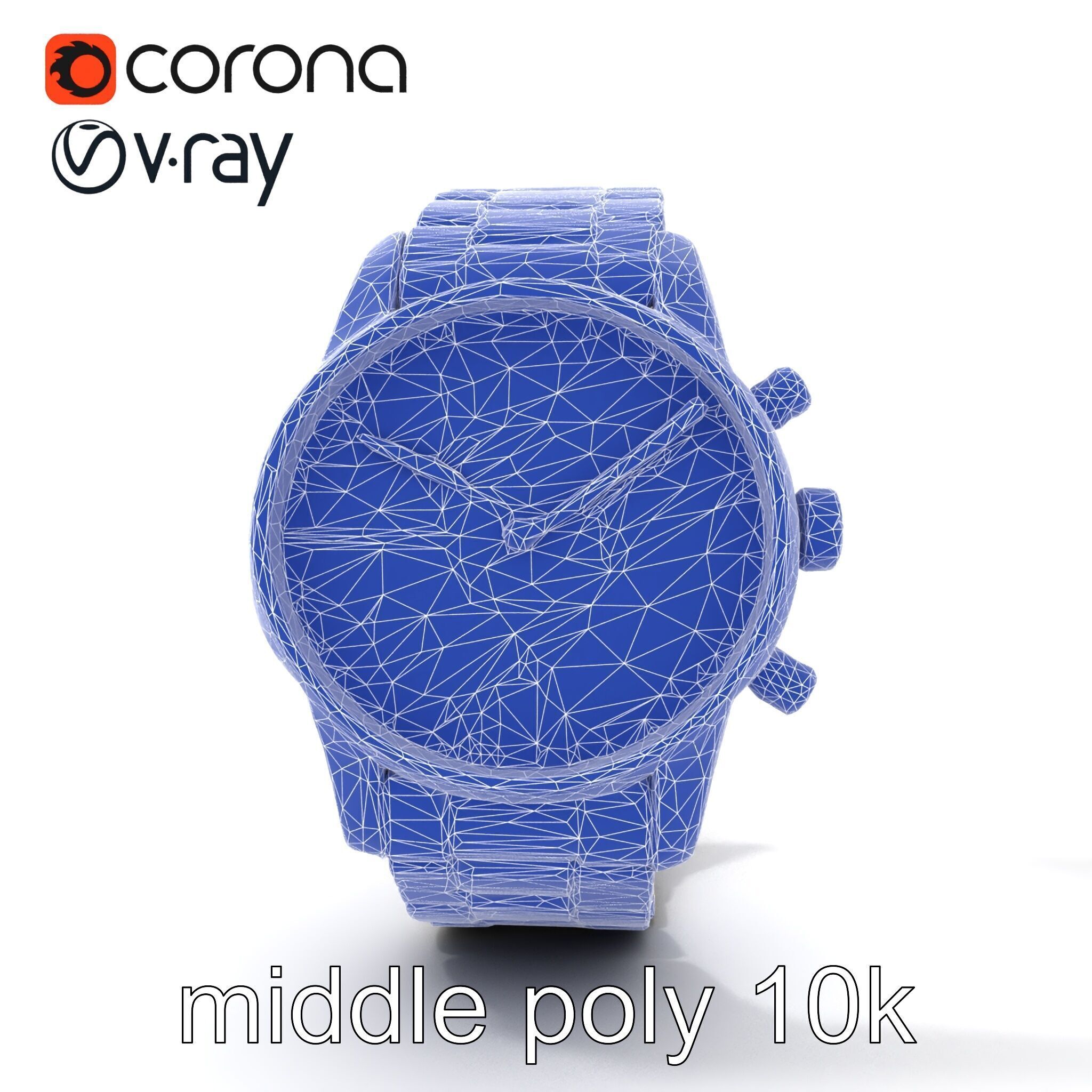 Elegant Mens Wristwatch model pack Low-poly 3D model_23