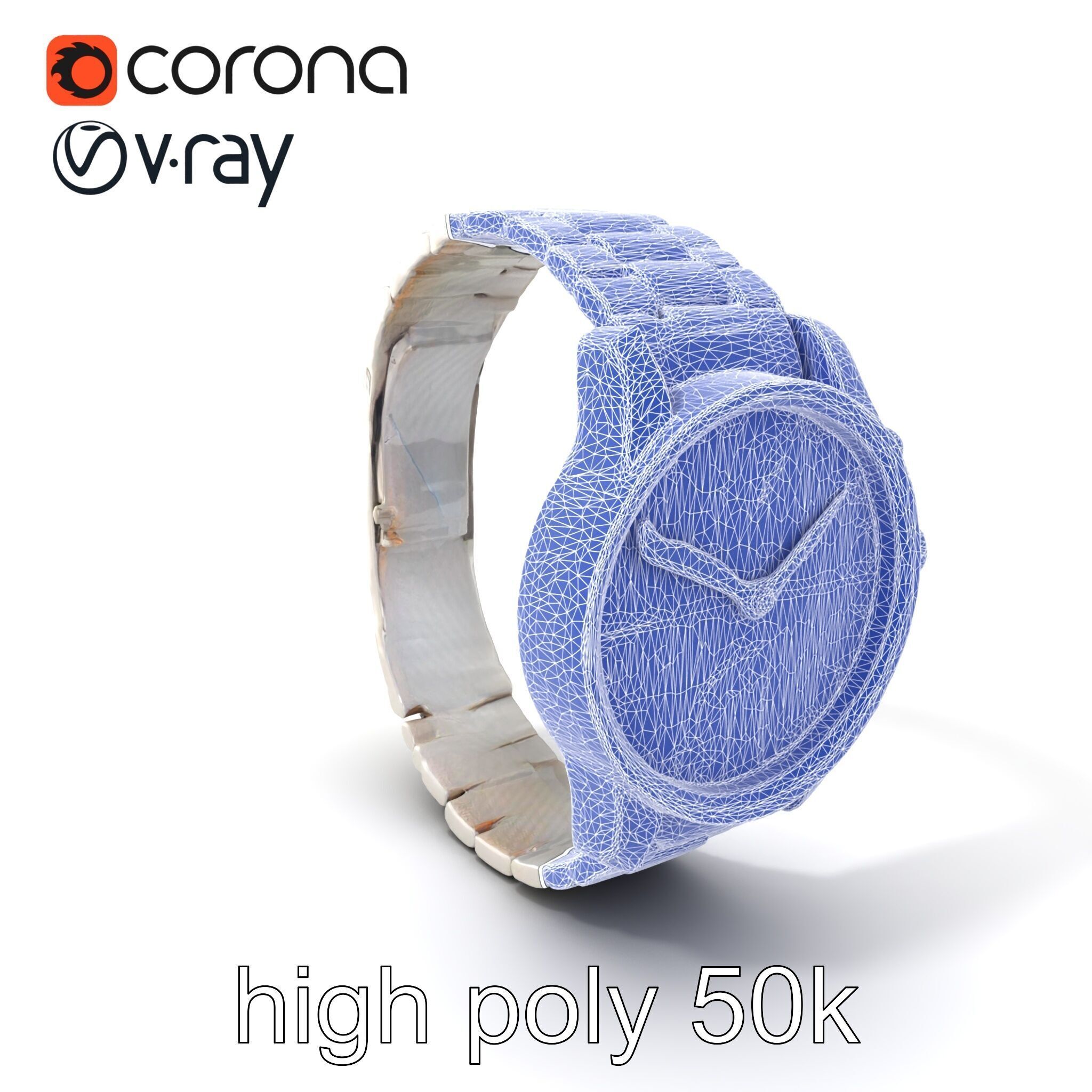 Elegant Mens Wristwatch model pack Low-poly 3D model_10