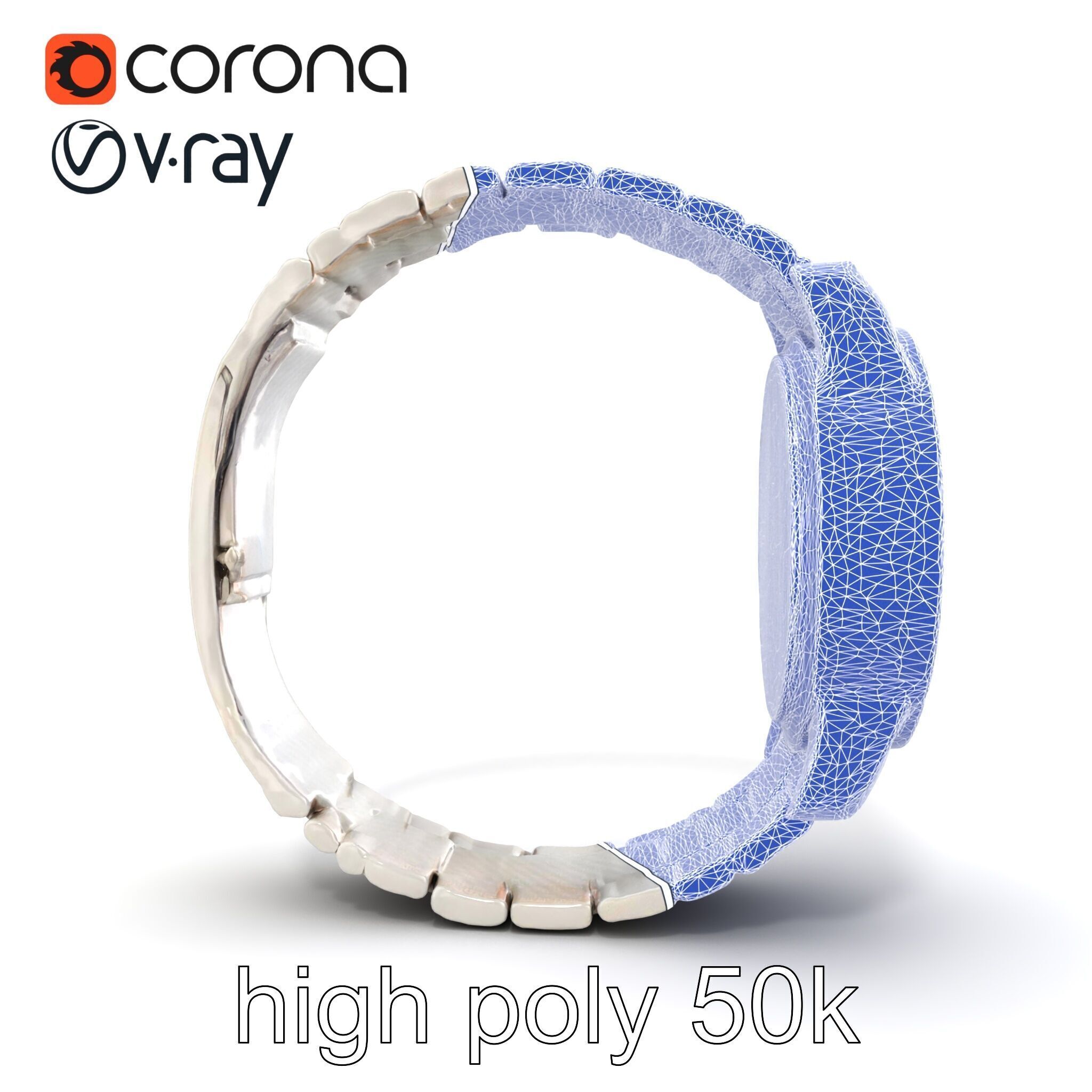 Elegant Mens Wristwatch model pack Low-poly 3D model_21