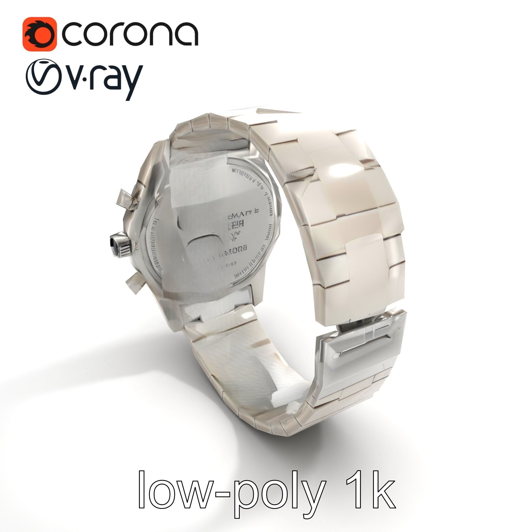 Elegant Mens Wristwatch model pack Low-poly 3D model_9