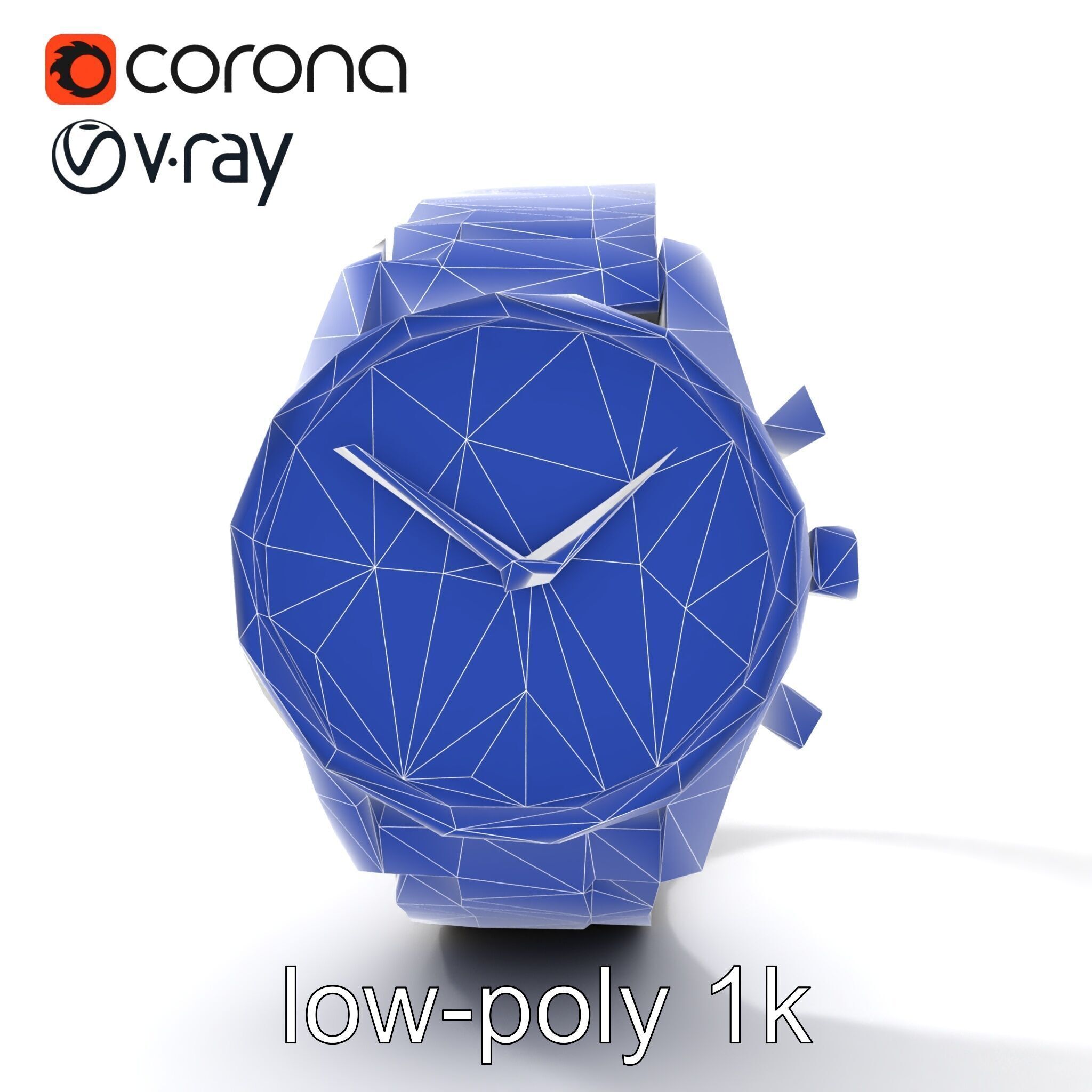 Elegant Mens Wristwatch model pack Low-poly 3D model_31