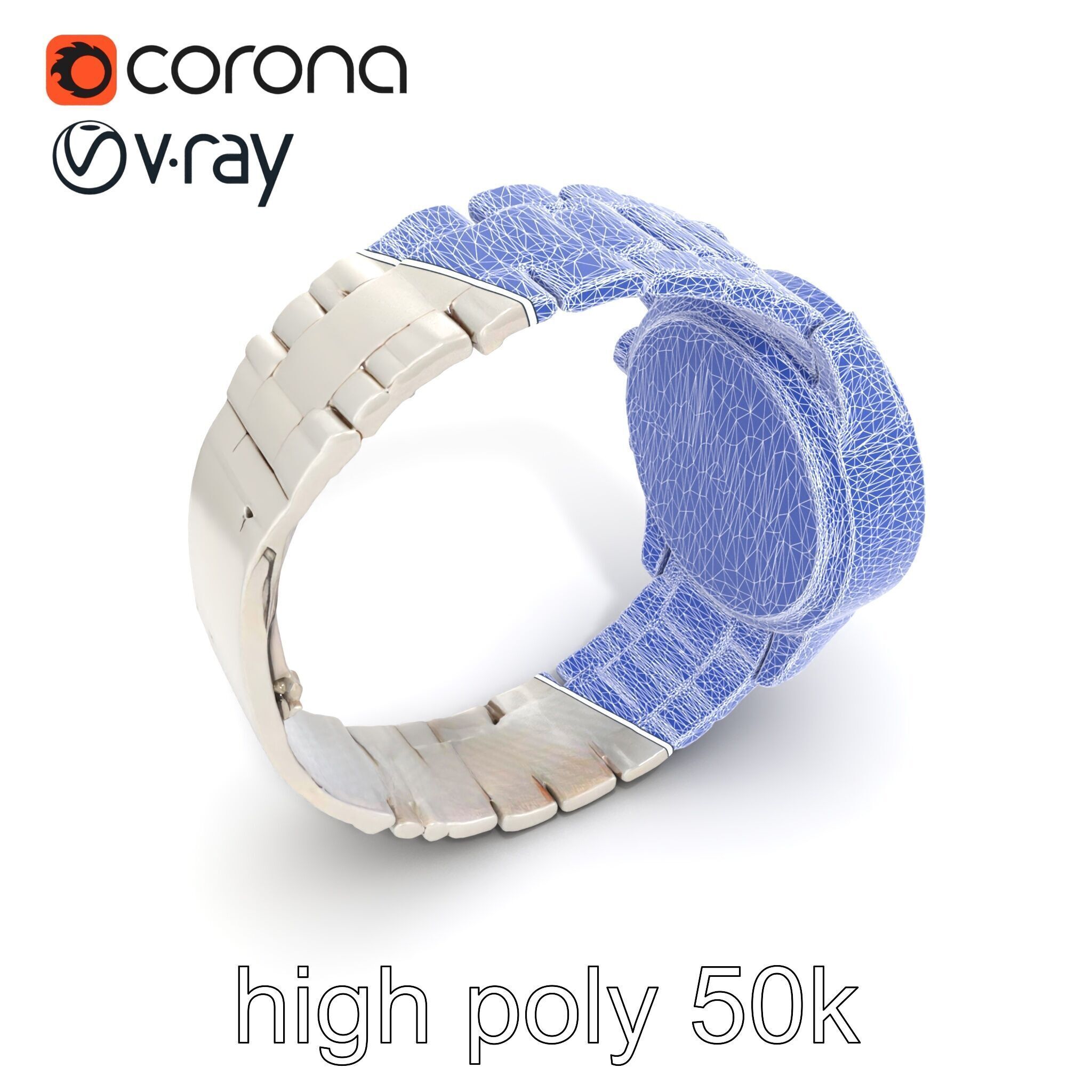 Elegant Mens Wristwatch model pack Low-poly 3D model_32