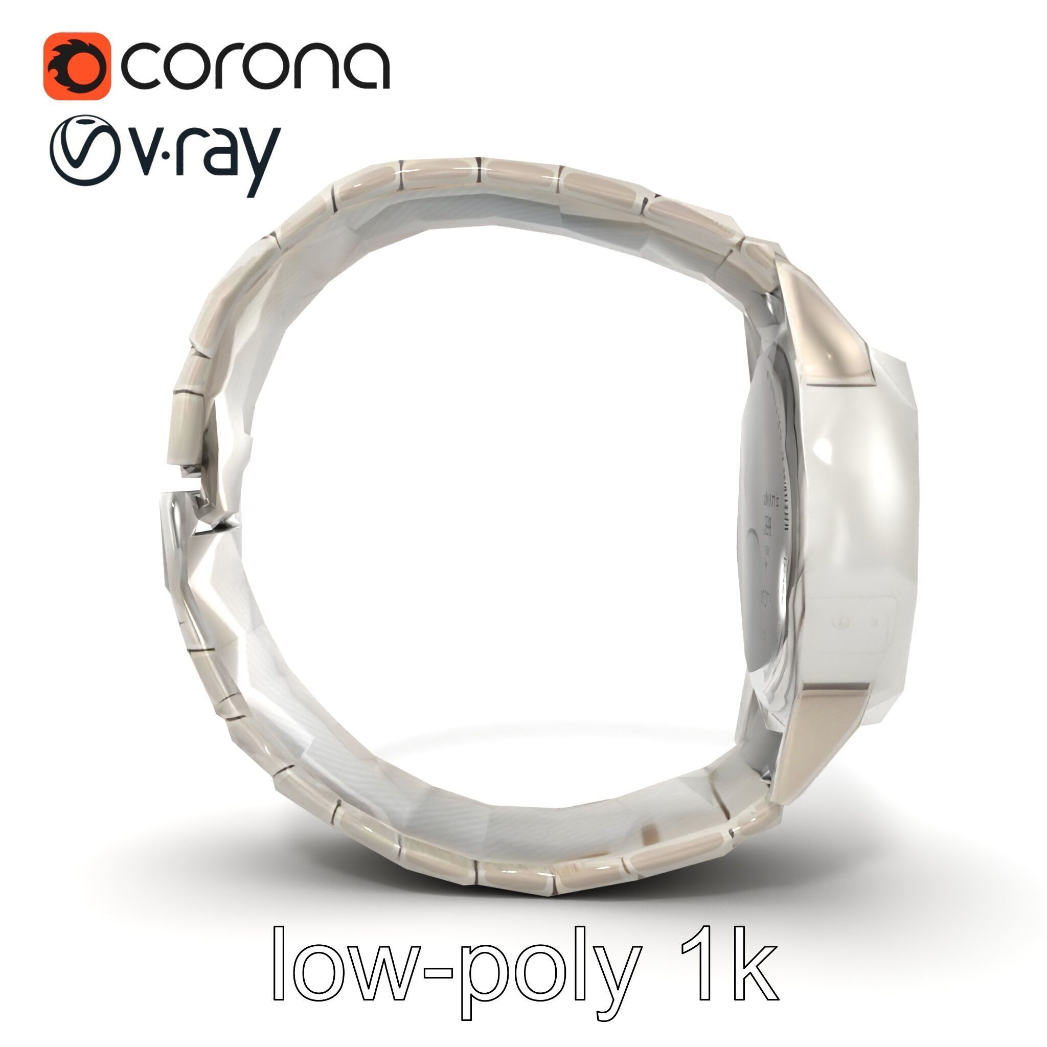 Elegant Mens Wristwatch model pack Low-poly 3D model_25