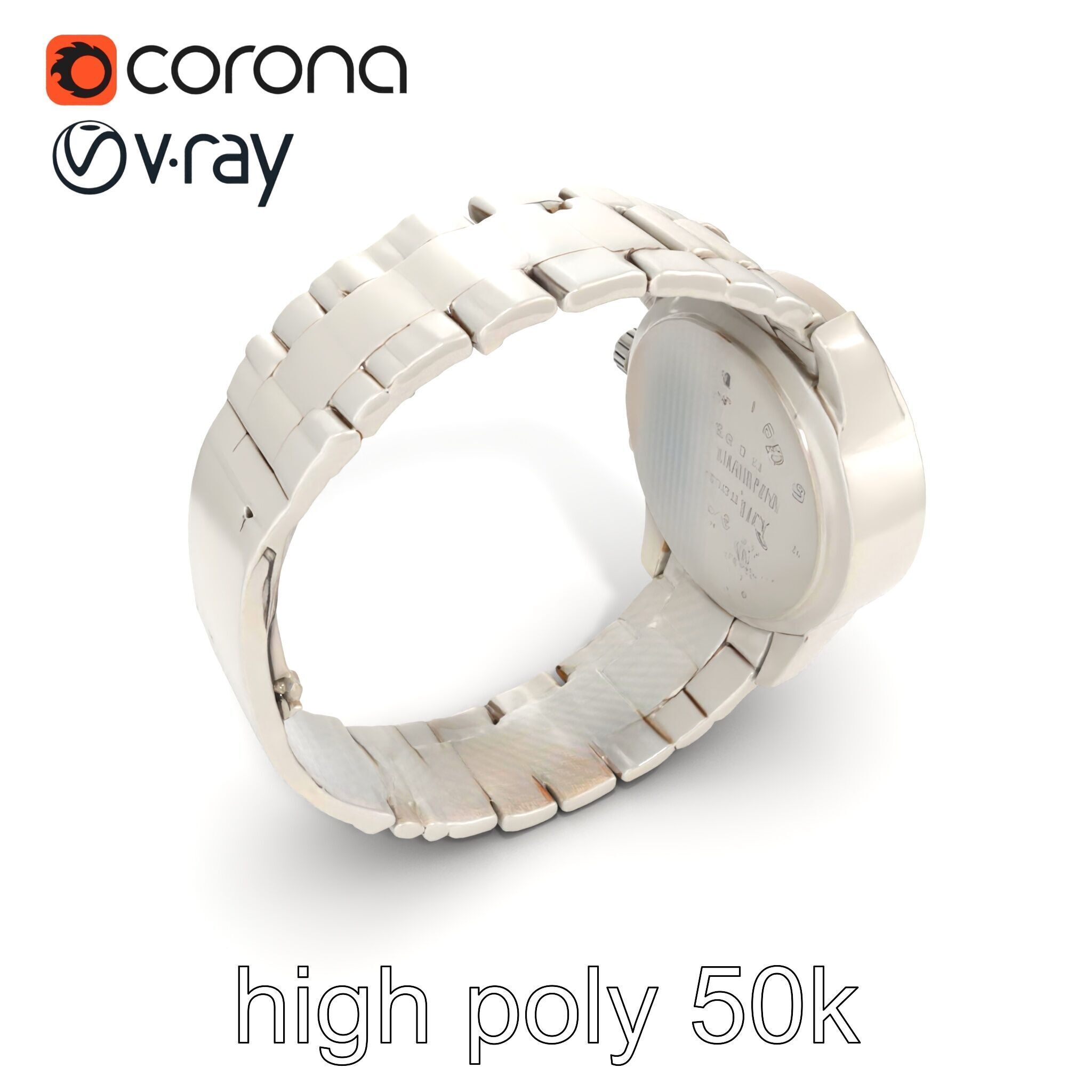 Elegant Mens Wristwatch model pack Low-poly 3D model_18