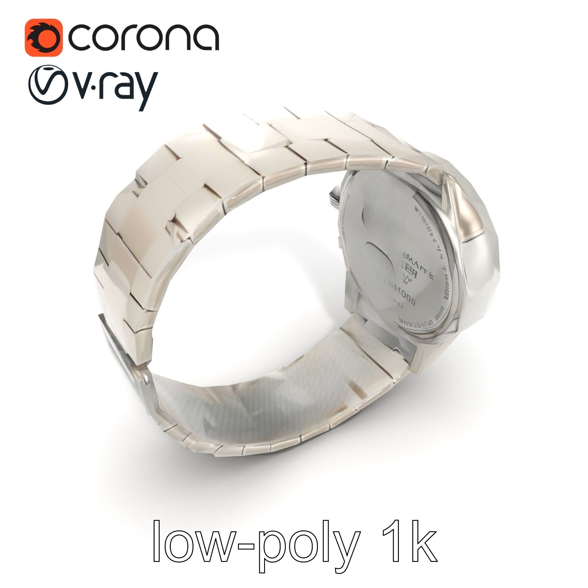 Elegant Mens Wristwatch model pack Low-poly 3D model_15