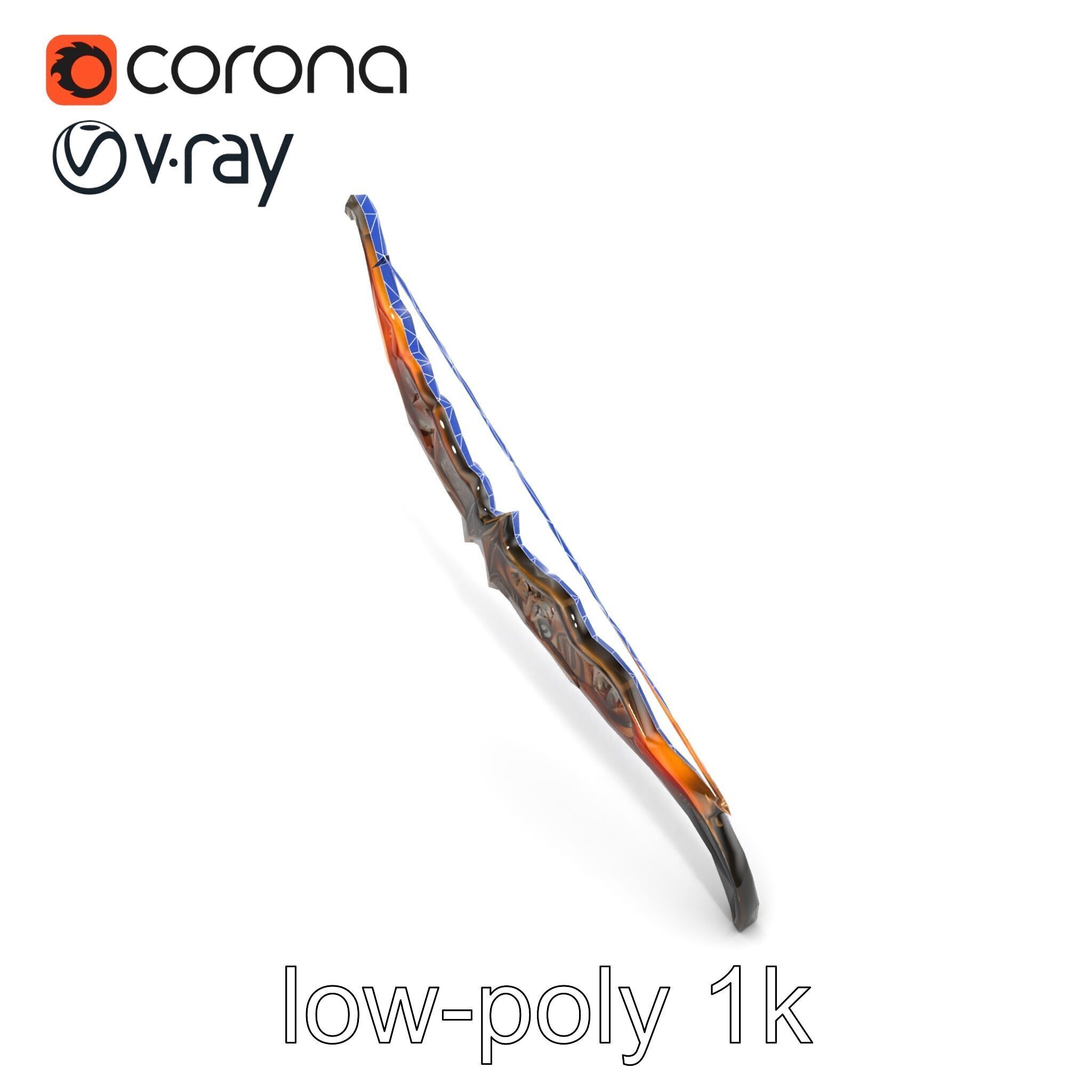 Magical Bow with Glowing Runes model pack Low-poly 3D model_19