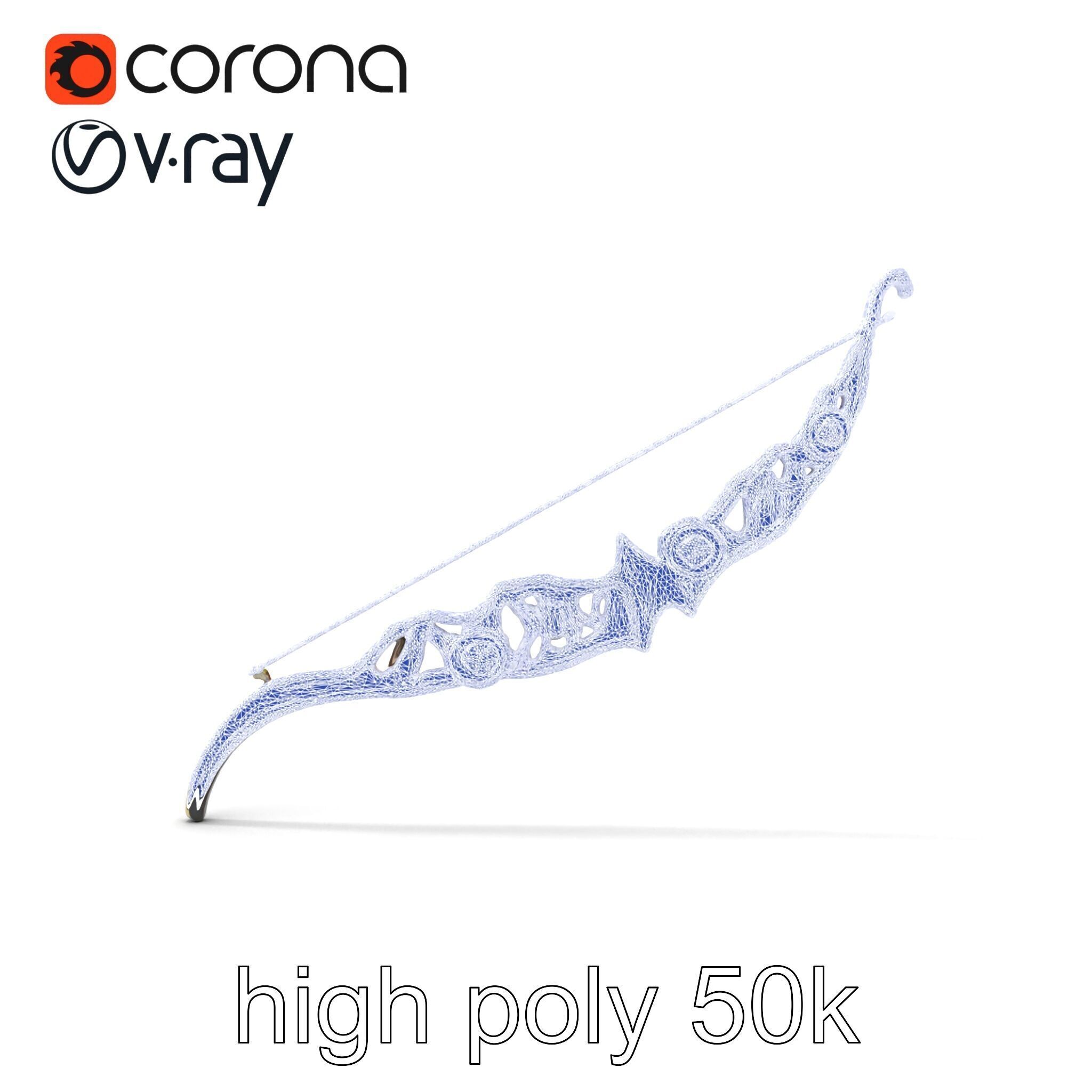 Magical Bow with Glowing Runes model pack Low-poly 3D model_27