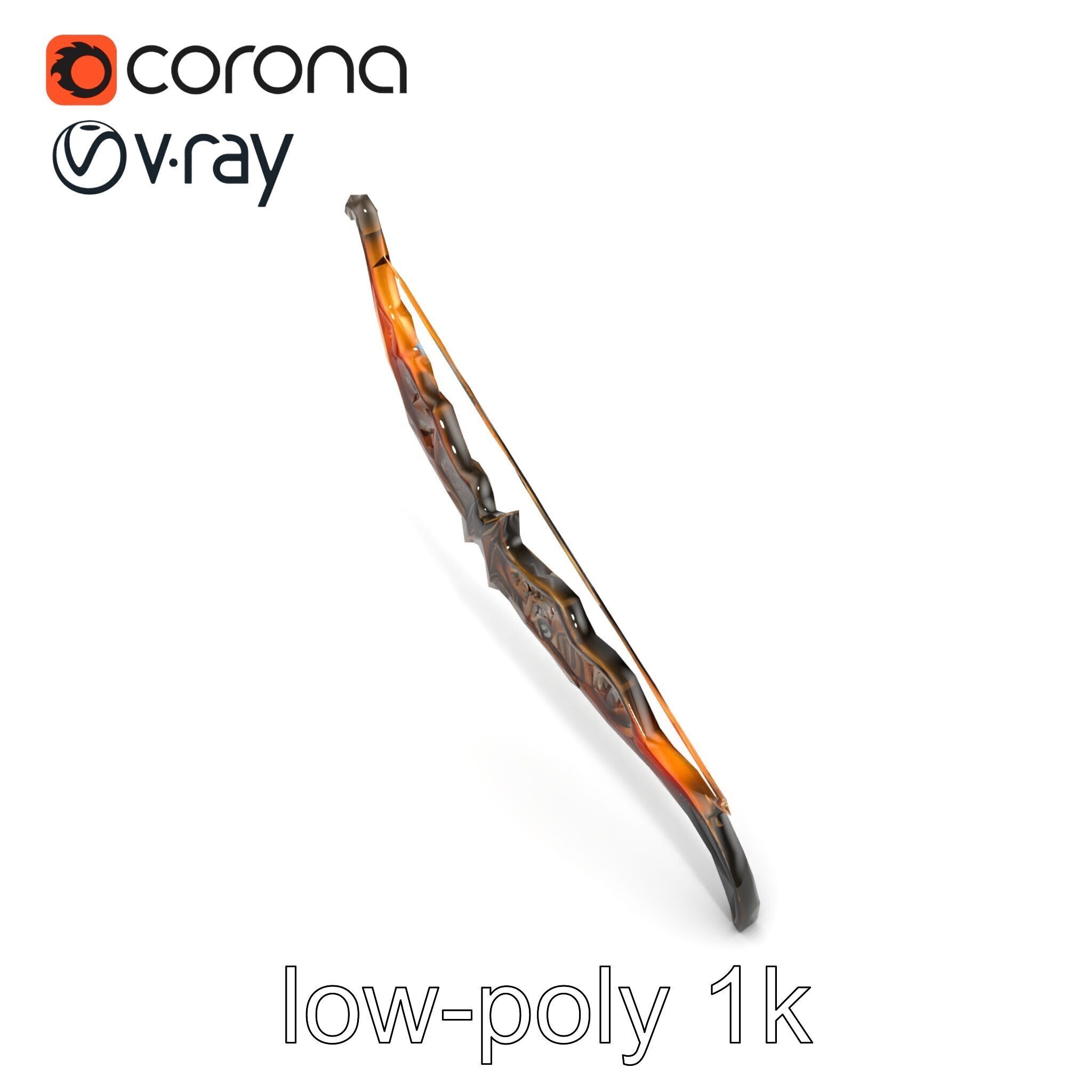 Magical Bow with Glowing Runes model pack Low-poly 3D model_32