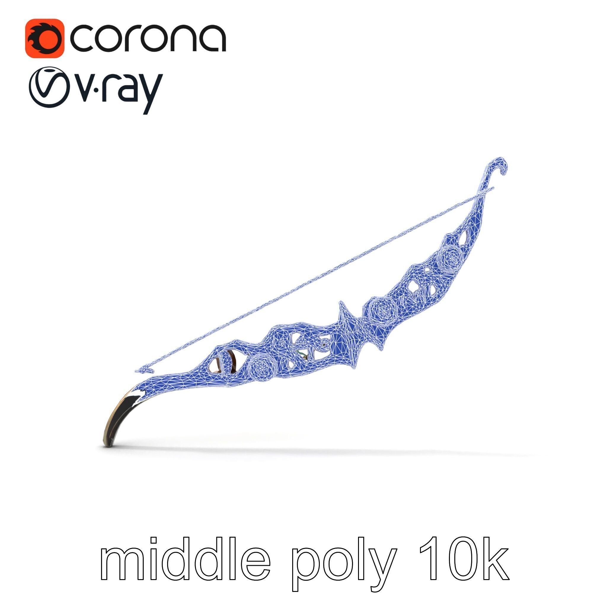 Magical Bow with Glowing Runes model pack Low-poly 3D model_31