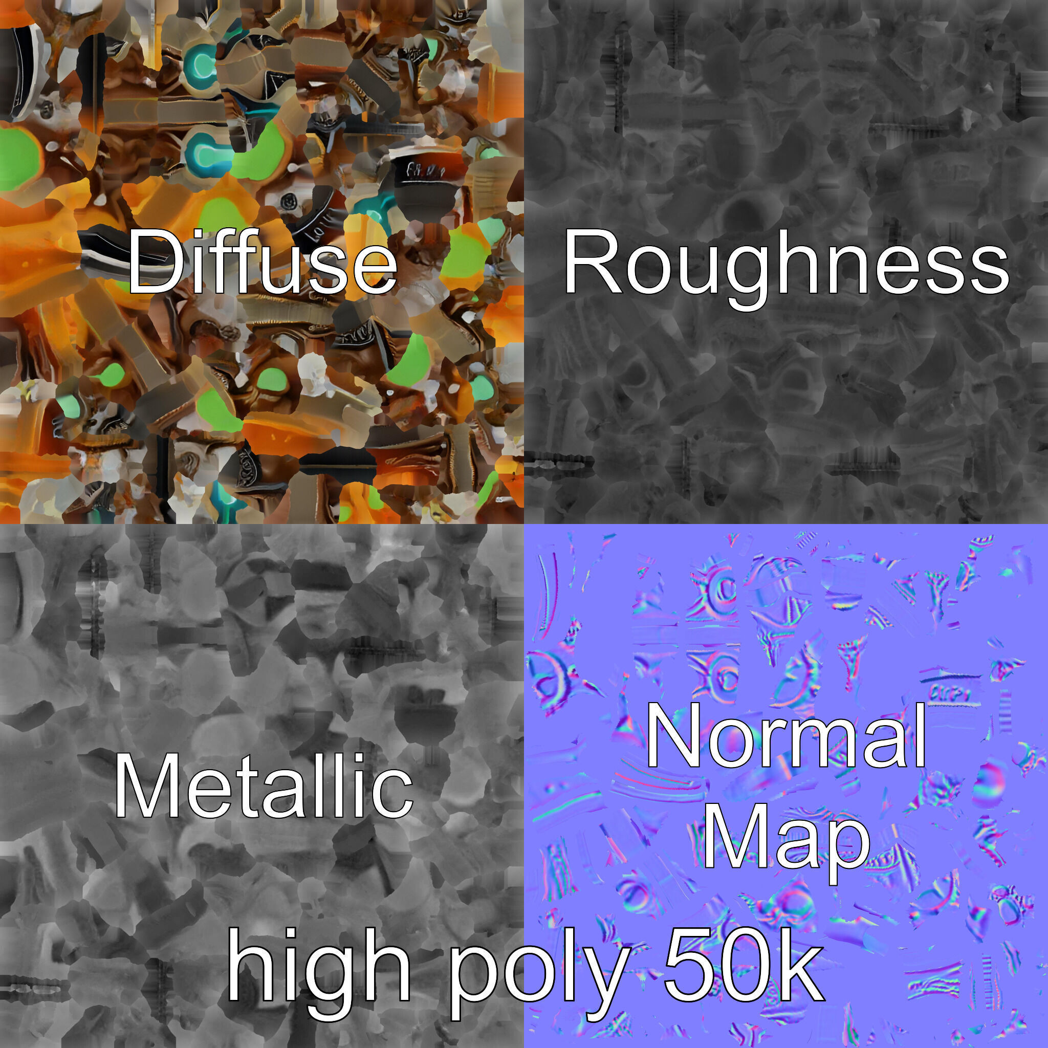 Magical Bow with Glowing Runes model pack Low-poly 3D model_3