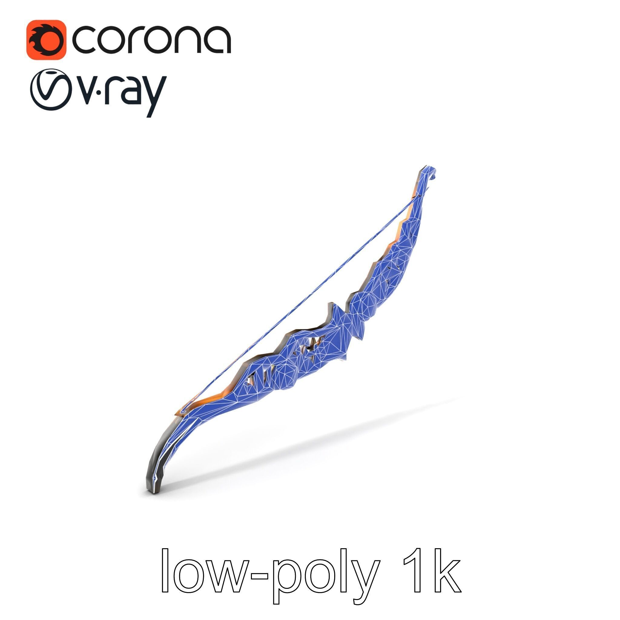 Magical Bow with Glowing Runes model pack Low-poly 3D model_7