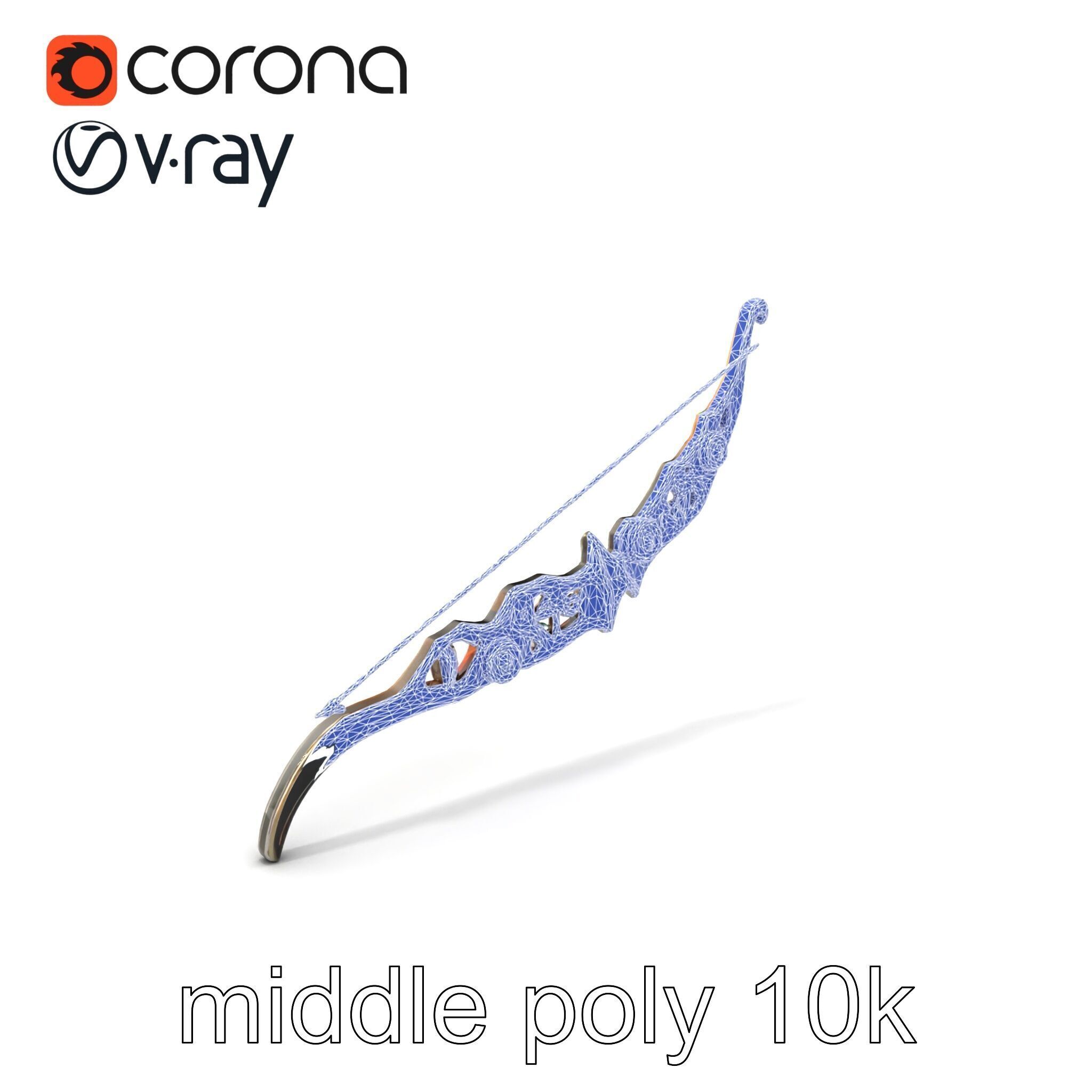 Magical Bow with Glowing Runes model pack Low-poly 3D model_6