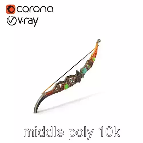 Magical Bow with Glowing Runes model pack Low-poly 3D model