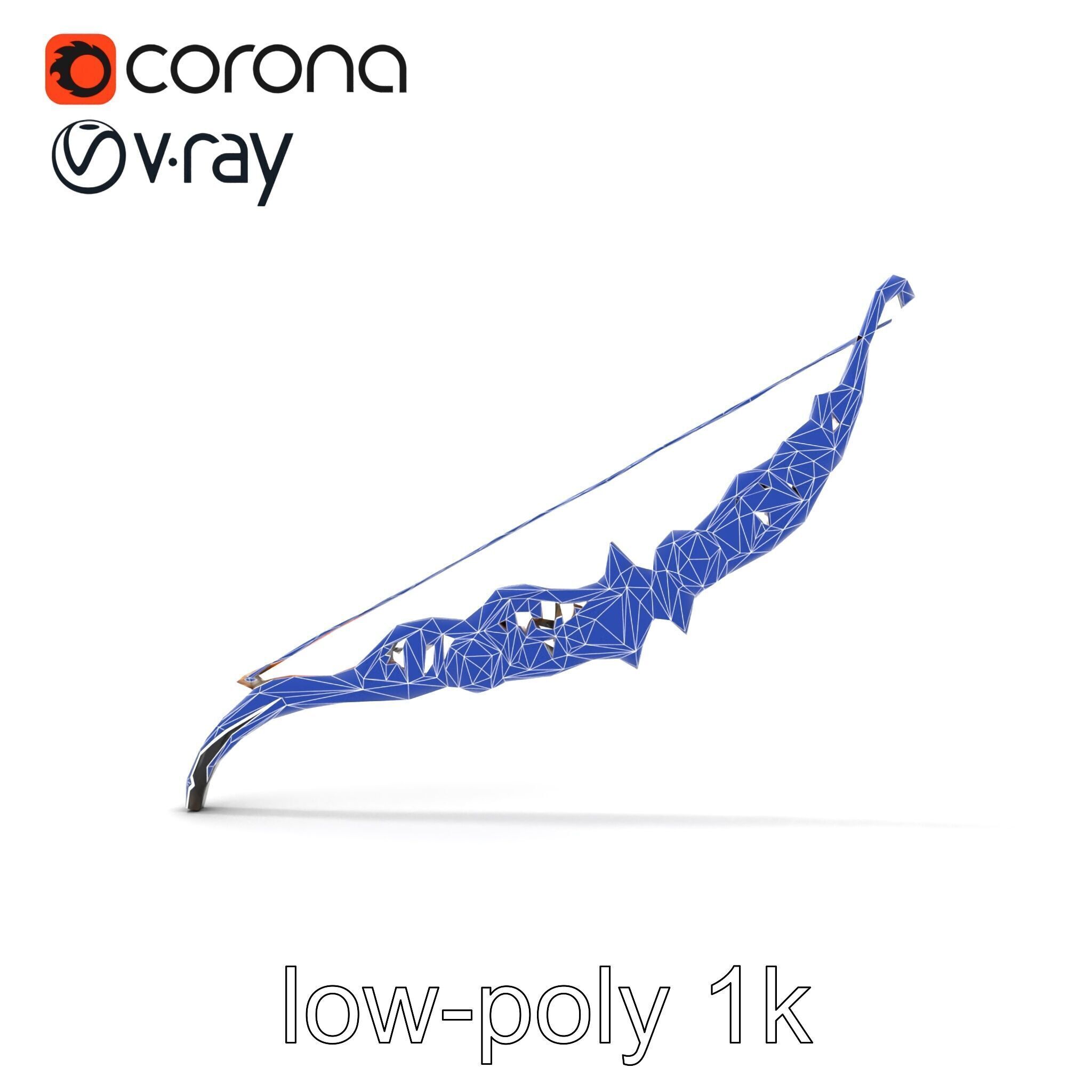 Magical Bow with Glowing Runes model pack Low-poly 3D model_25