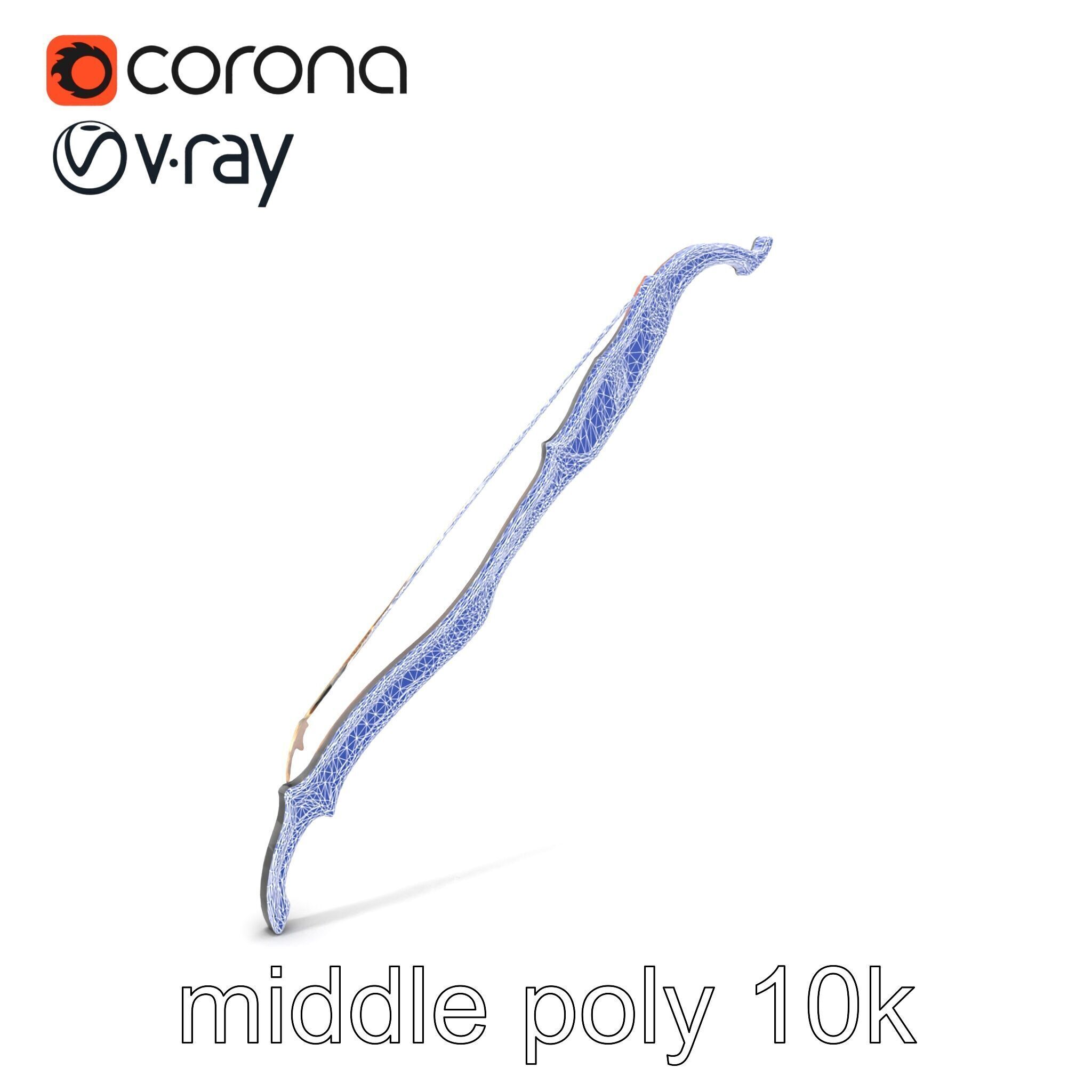 Mystical Arcane Bow with Illuminating Runes model pack Low-poly 3D model_6