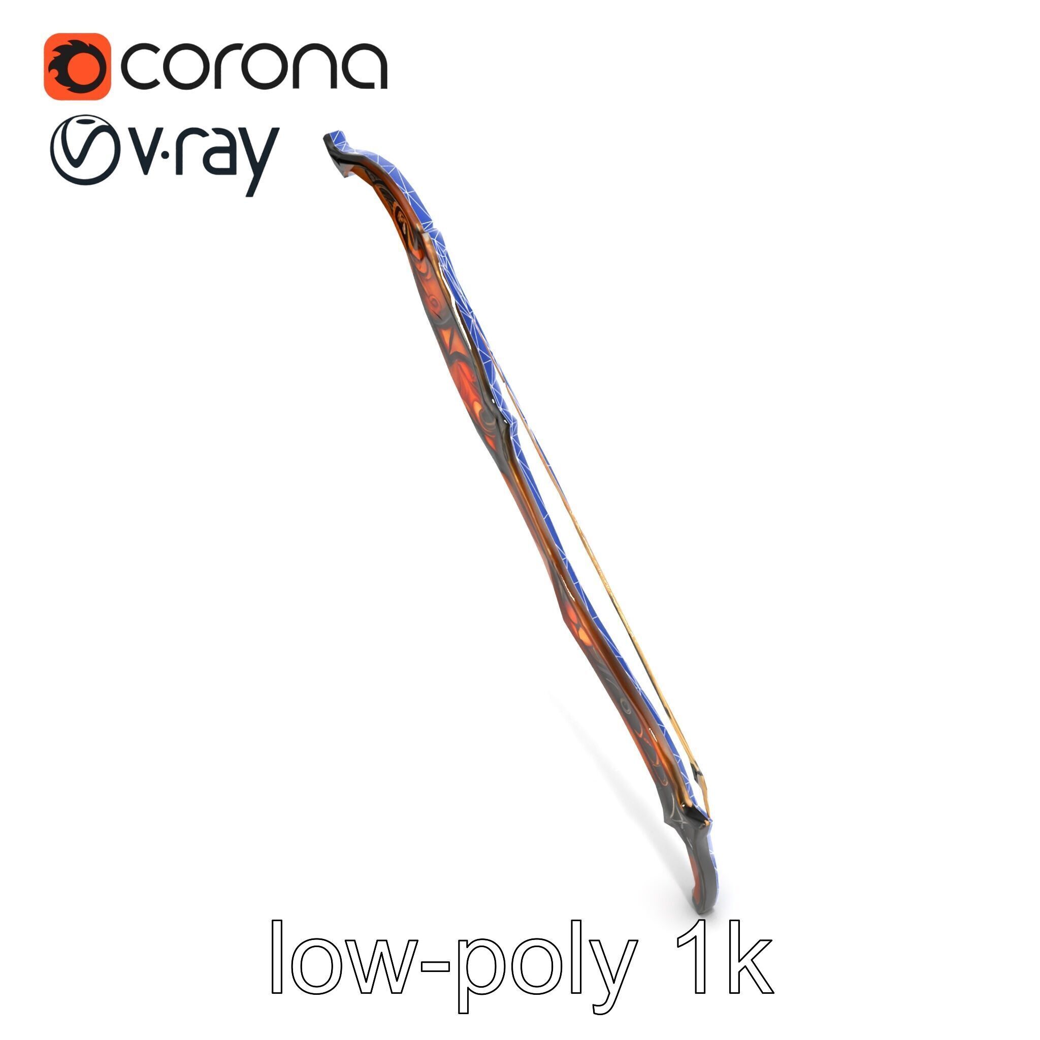 Mystical Arcane Bow with Illuminating Runes model pack Low-poly 3D model_20