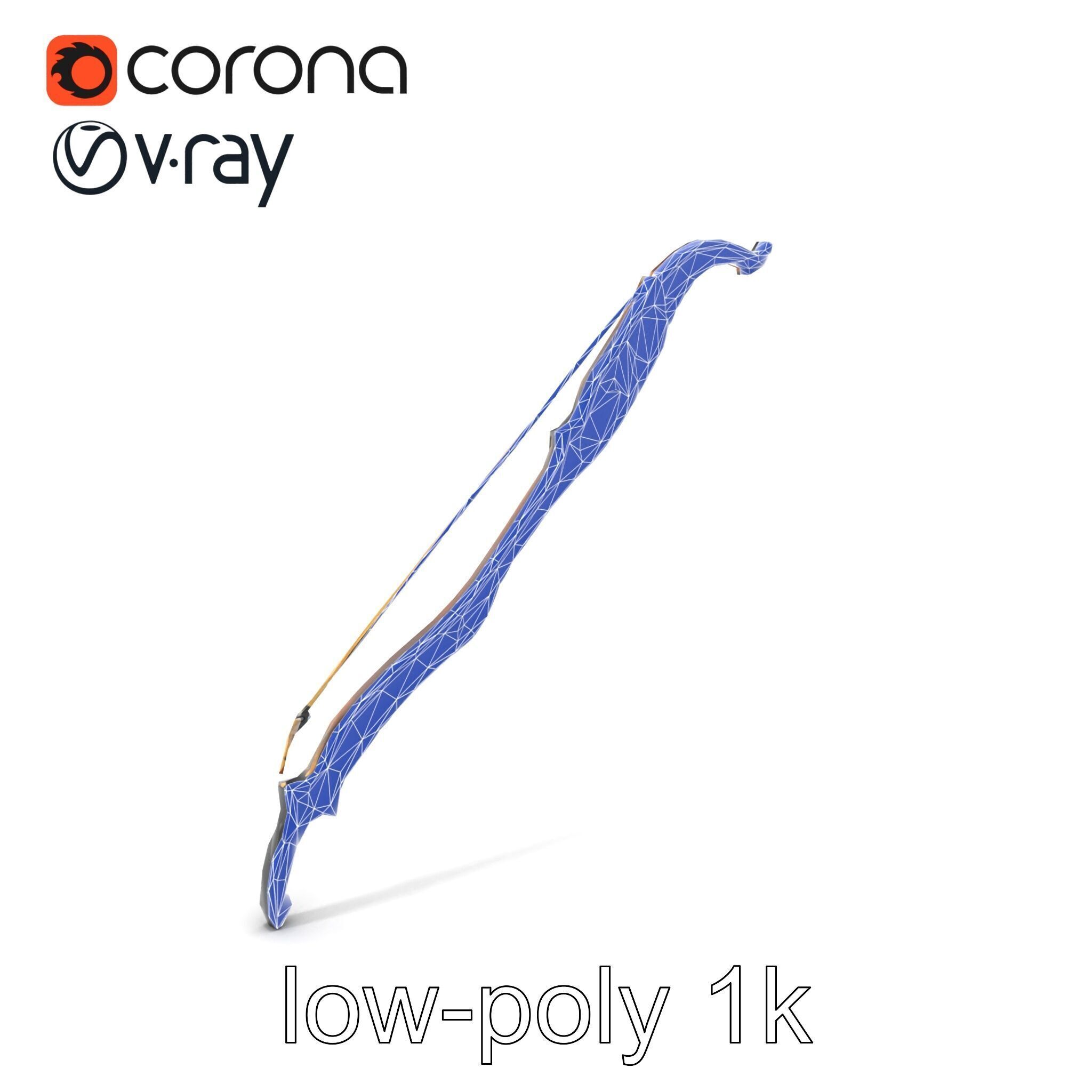 Mystical Arcane Bow with Illuminating Runes model pack Low-poly 3D model_7