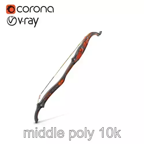 Mystical Arcane Bow with Illuminating Runes model pack Low-poly 3D model
