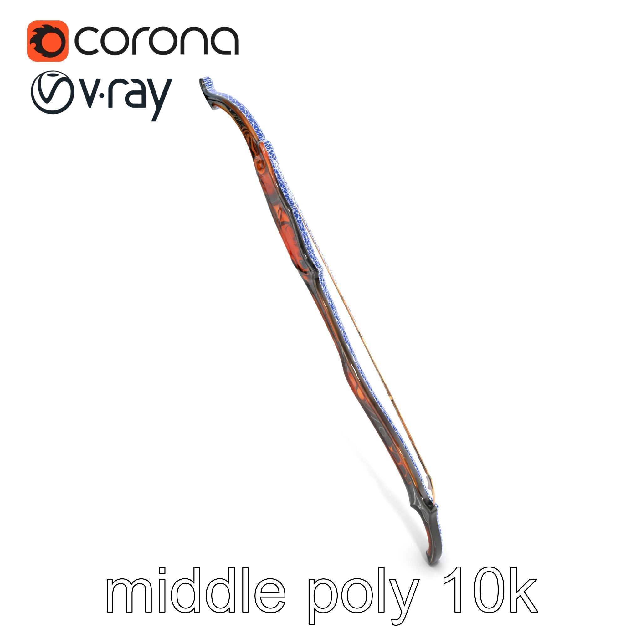 Mystical Arcane Bow with Illuminating Runes model pack Low-poly 3D model_25