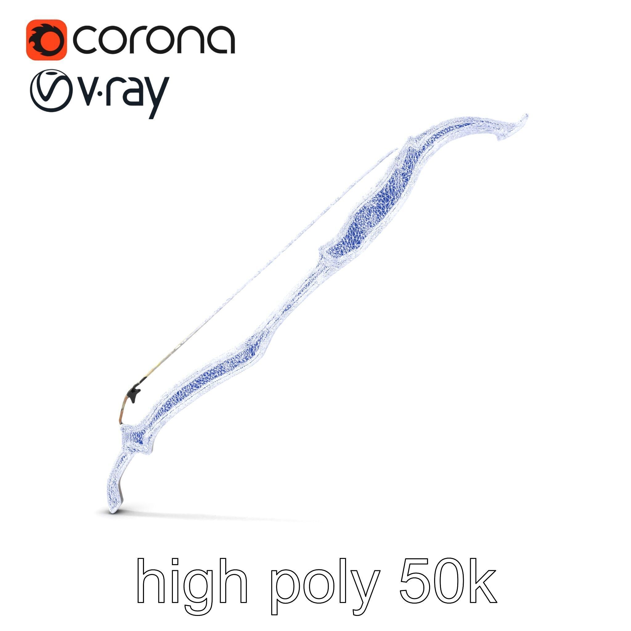 Mystical Arcane Bow with Illuminating Runes model pack Low-poly 3D model_27