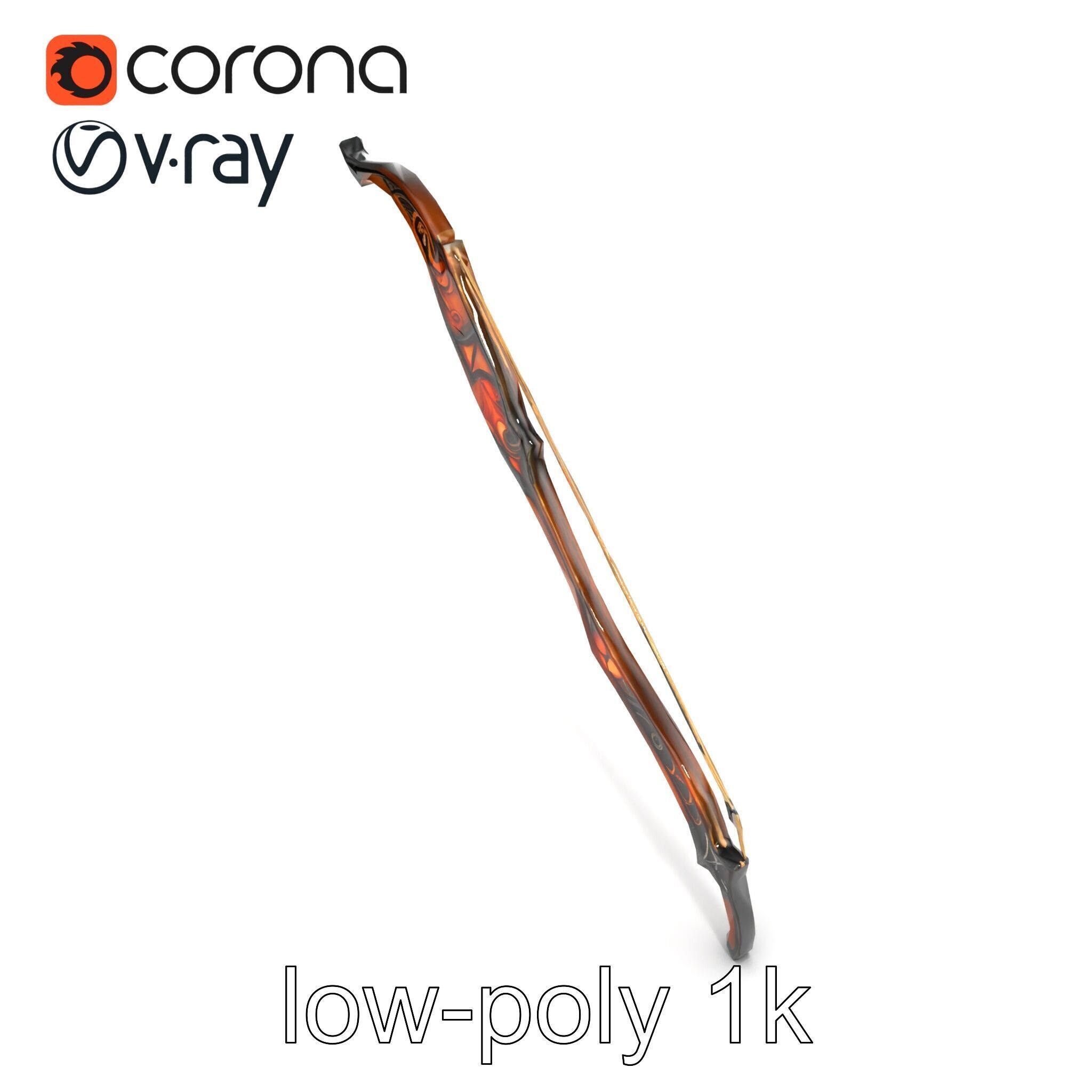 Mystical Arcane Bow with Illuminating Runes model pack Low-poly 3D model_32