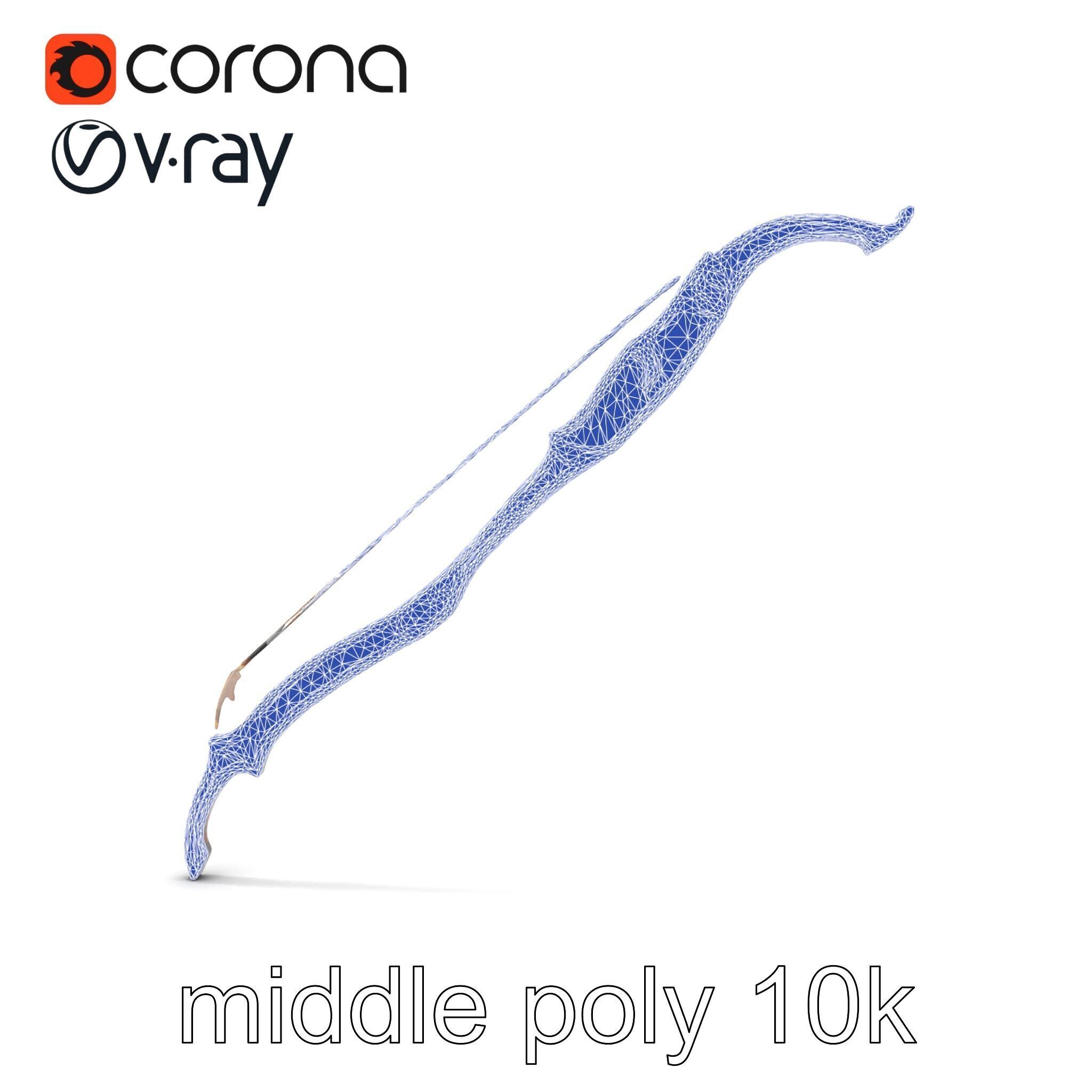 Mystical Arcane Bow with Illuminating Runes model pack Low-poly 3D model_28