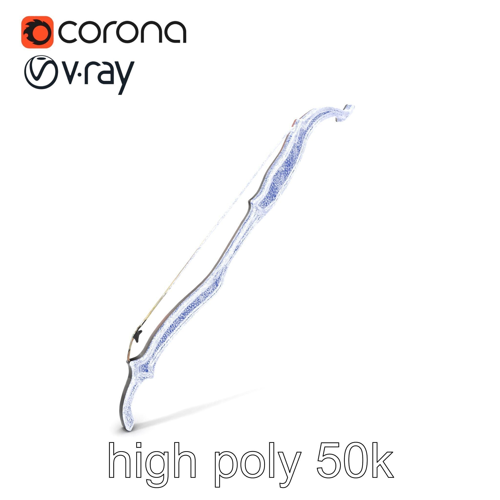 Mystical Arcane Bow with Illuminating Runes model pack Low-poly 3D model_10