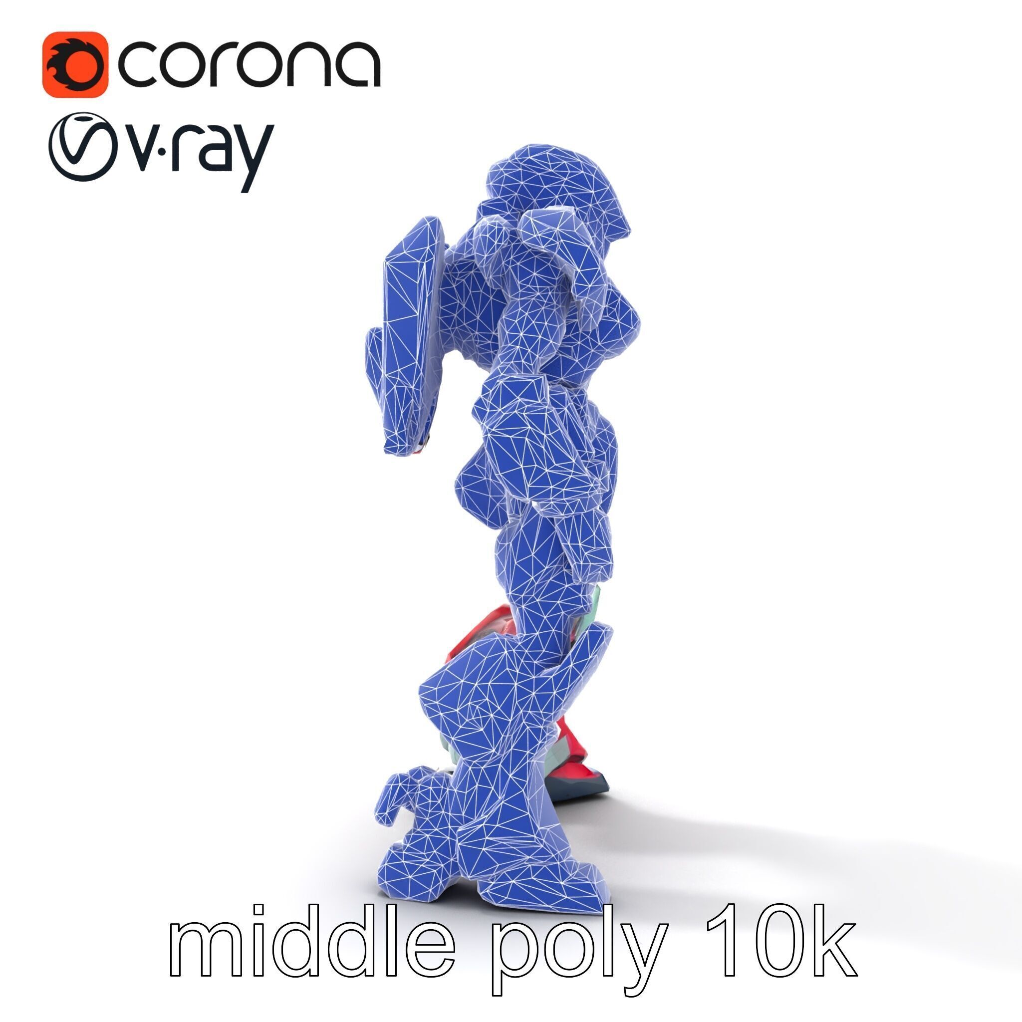 Vivid Humanoid Combat Robot Armor model pack Low-poly 3D model_24