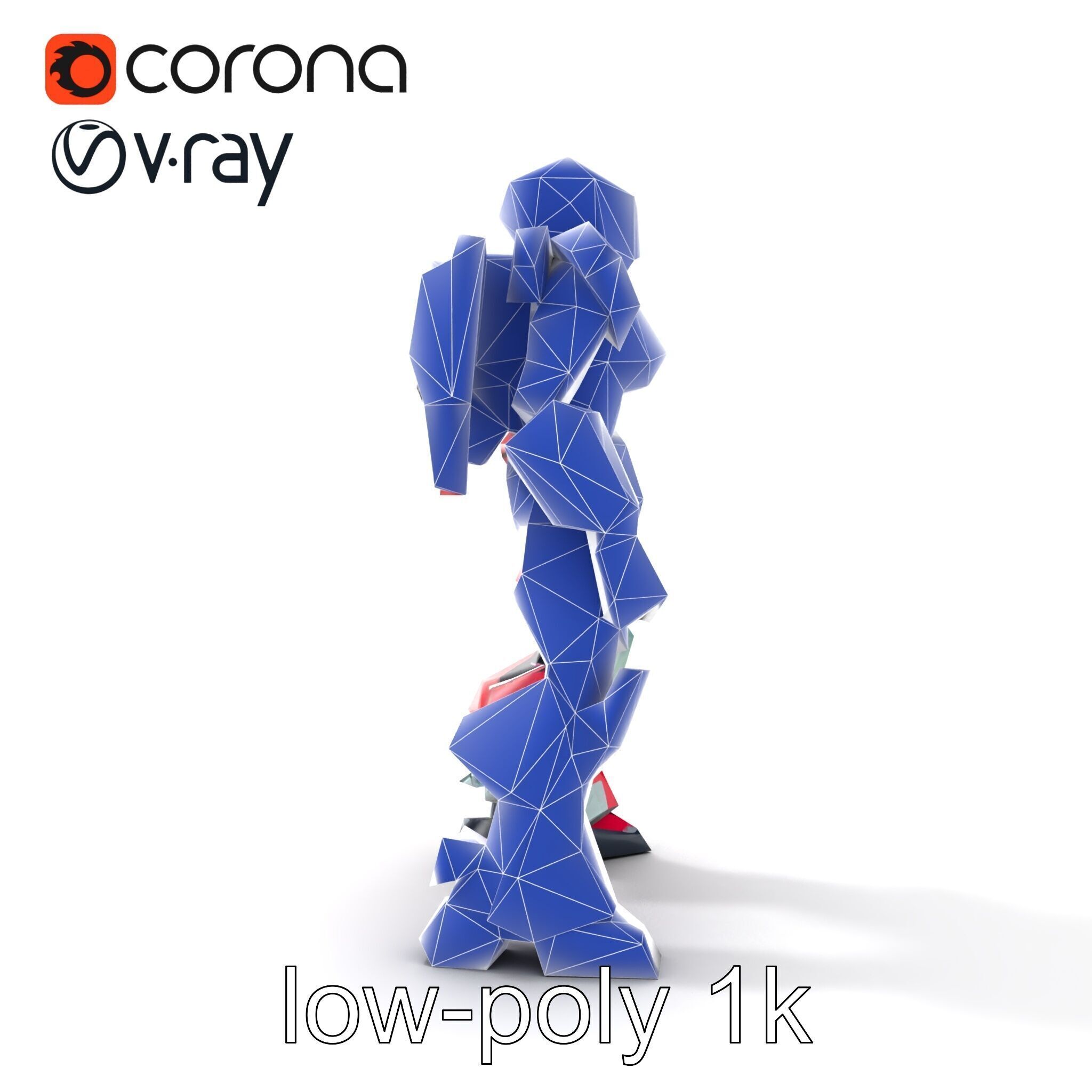 Vivid Humanoid Combat Robot Armor model pack Low-poly 3D model_20