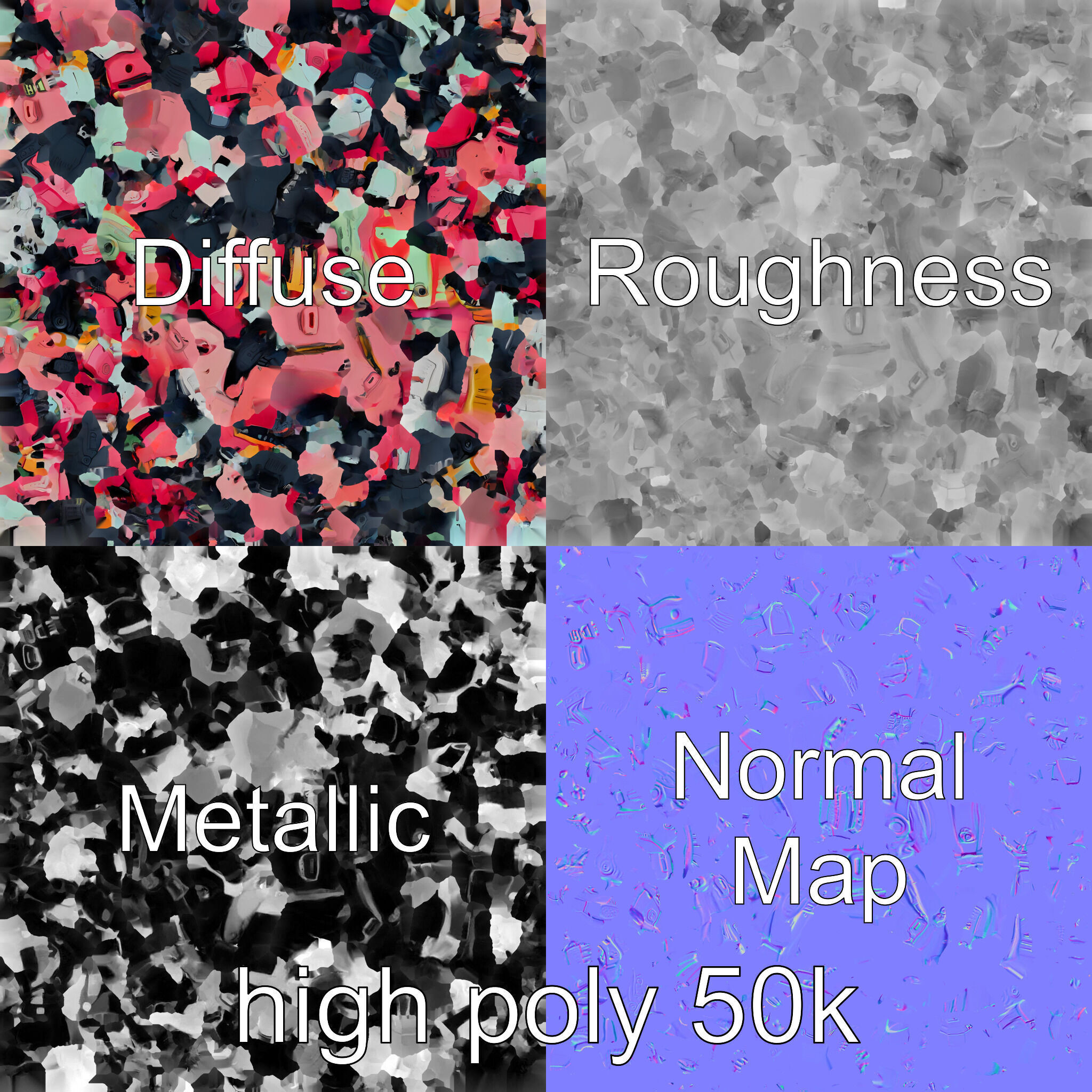 Vivid Humanoid Combat Robot Armor model pack Low-poly 3D model_3