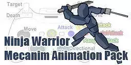  Ninja Warrior Mecanim Animation Pack Low-poly 3D model