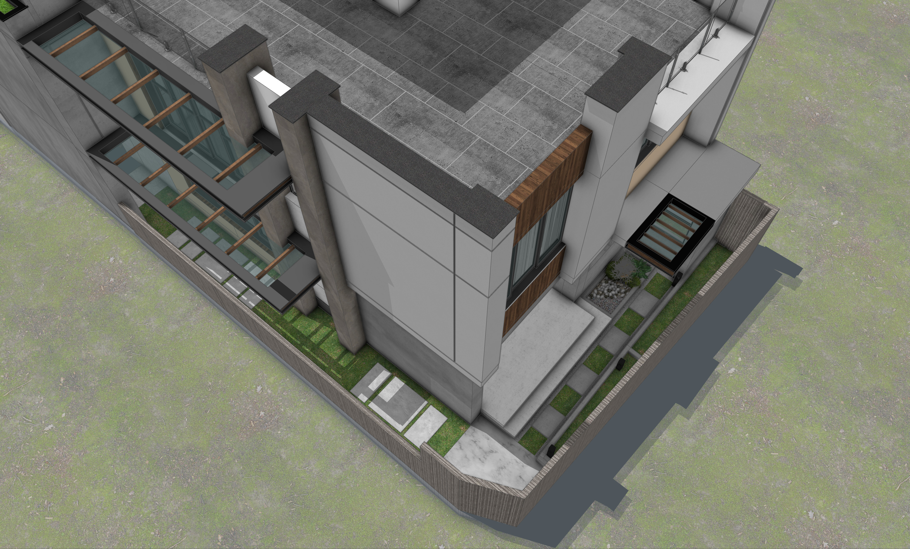 Modern two storey house 3D model_11