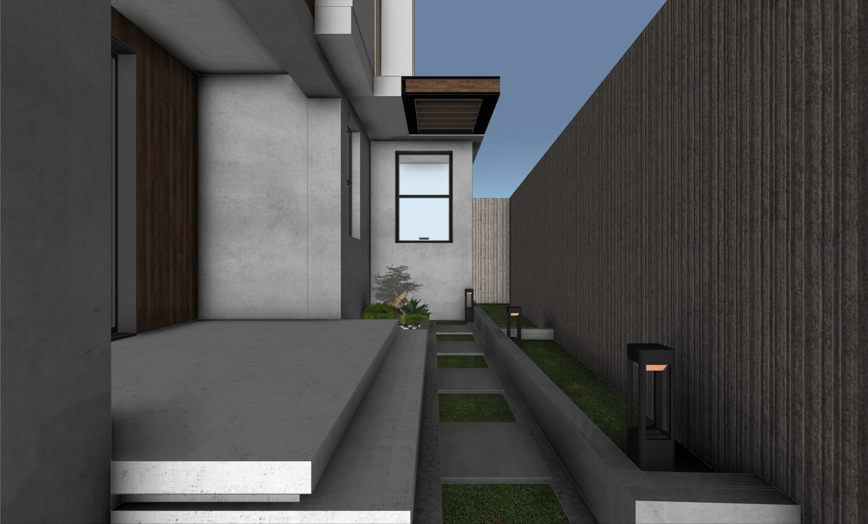 Modern two storey house 3D model_9